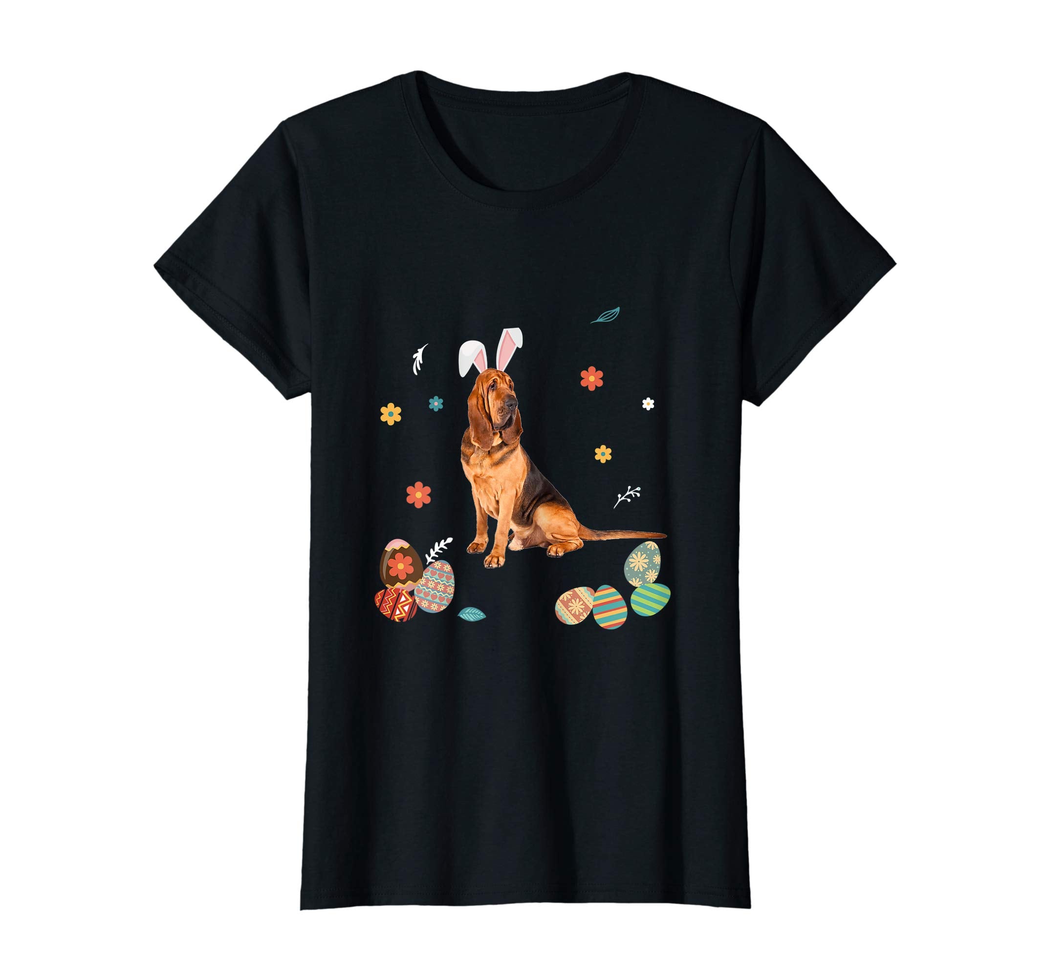 Bloodhound Bunny Rabbit Happy Easter Day T-Shirt