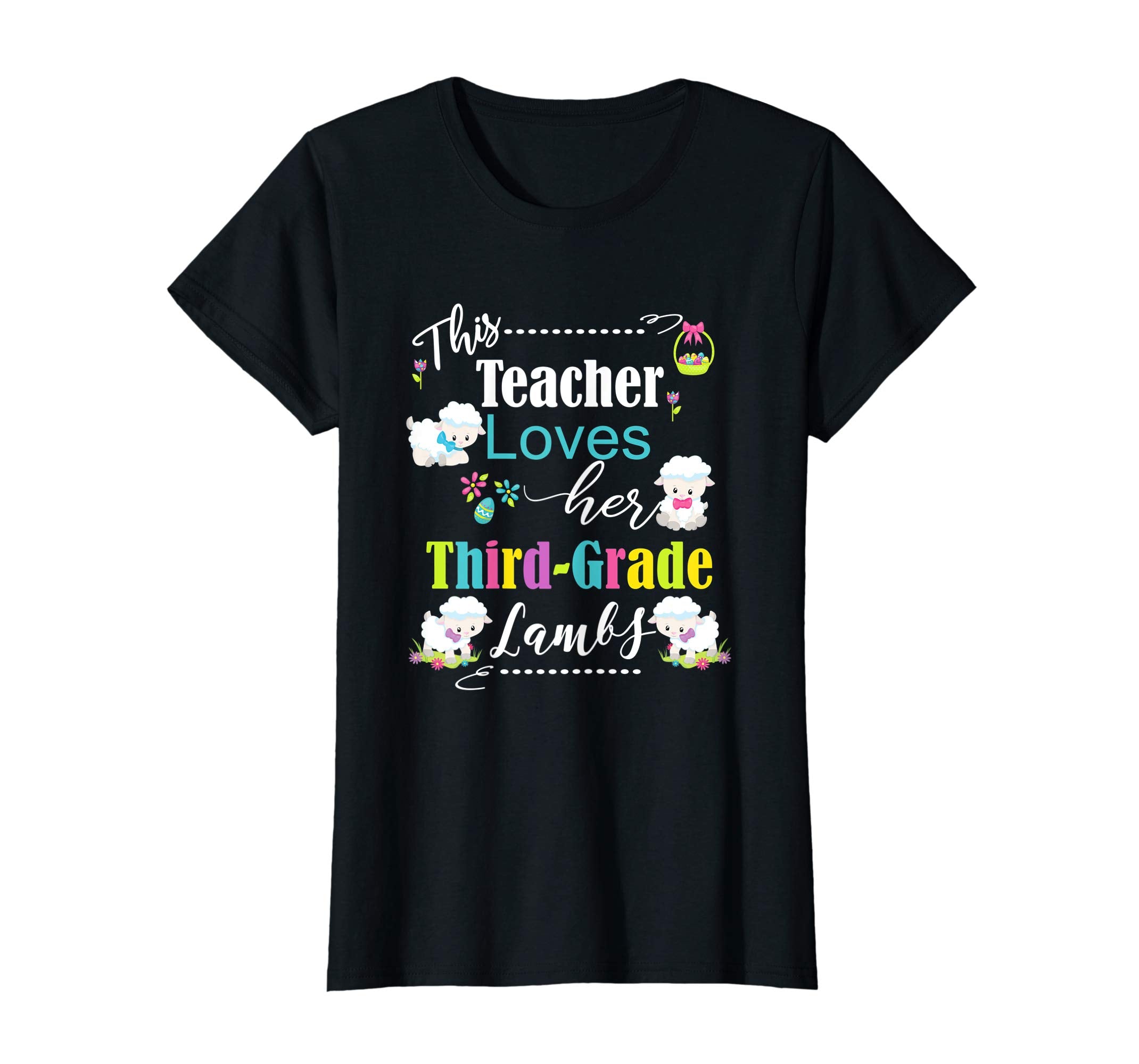 Third Grade Teacher Easter School Shirt Cute Love My Lambs
