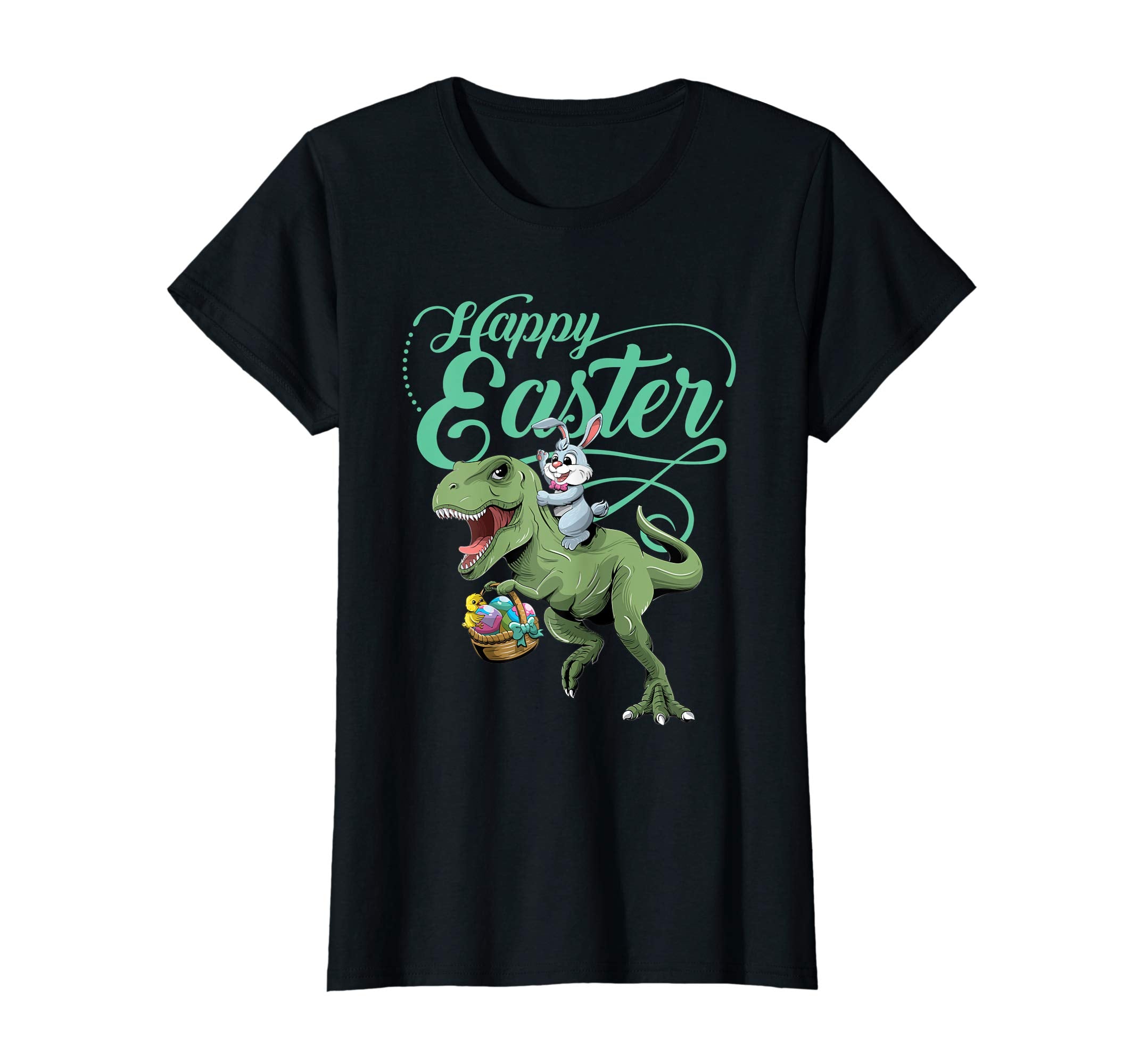 Easter T Shirt for Kids with Cool Bunny and T-rex Egg Hunt