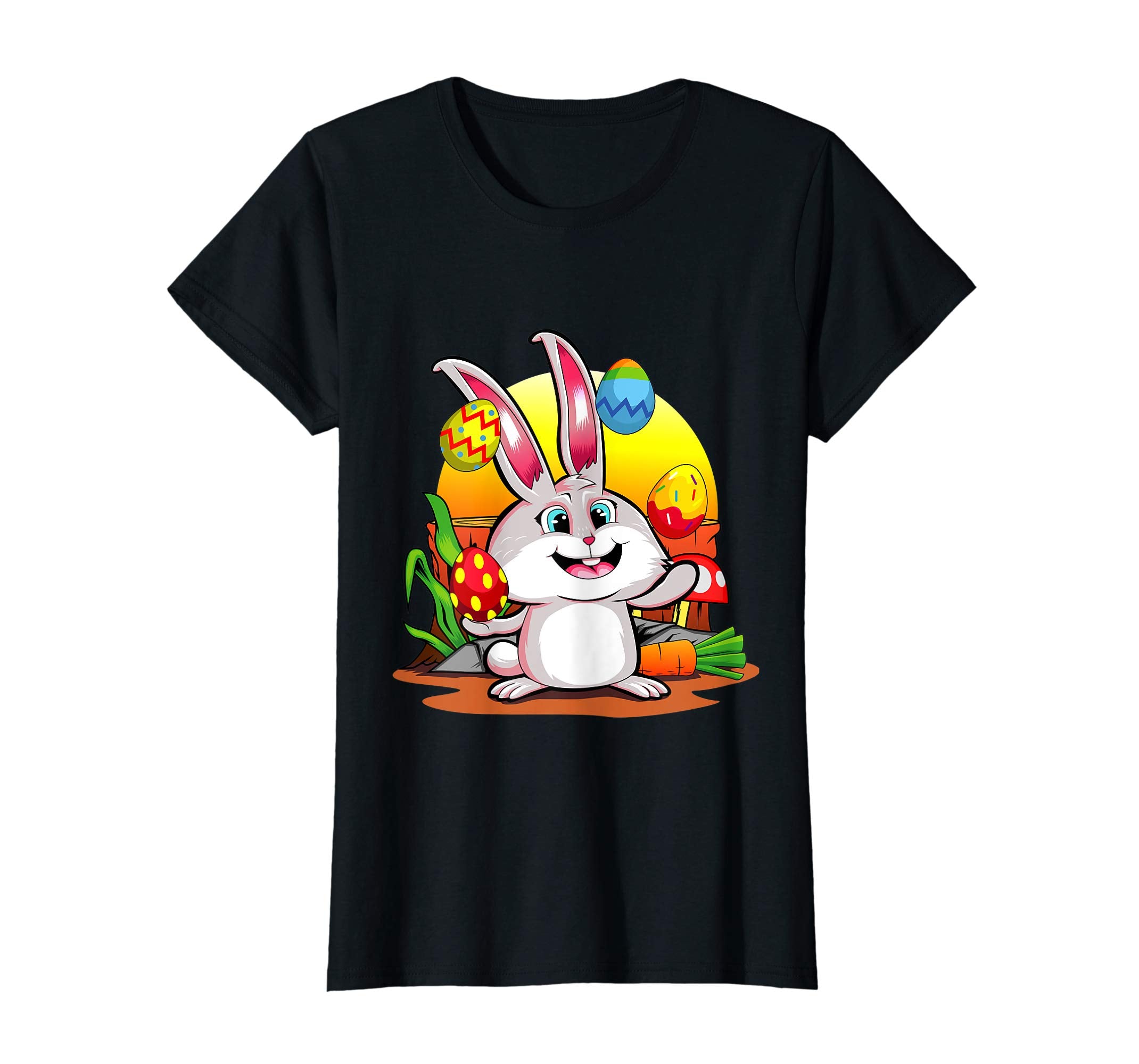 Easter Bunny T-Shirt Juggling With Colorful Easter Eggs
