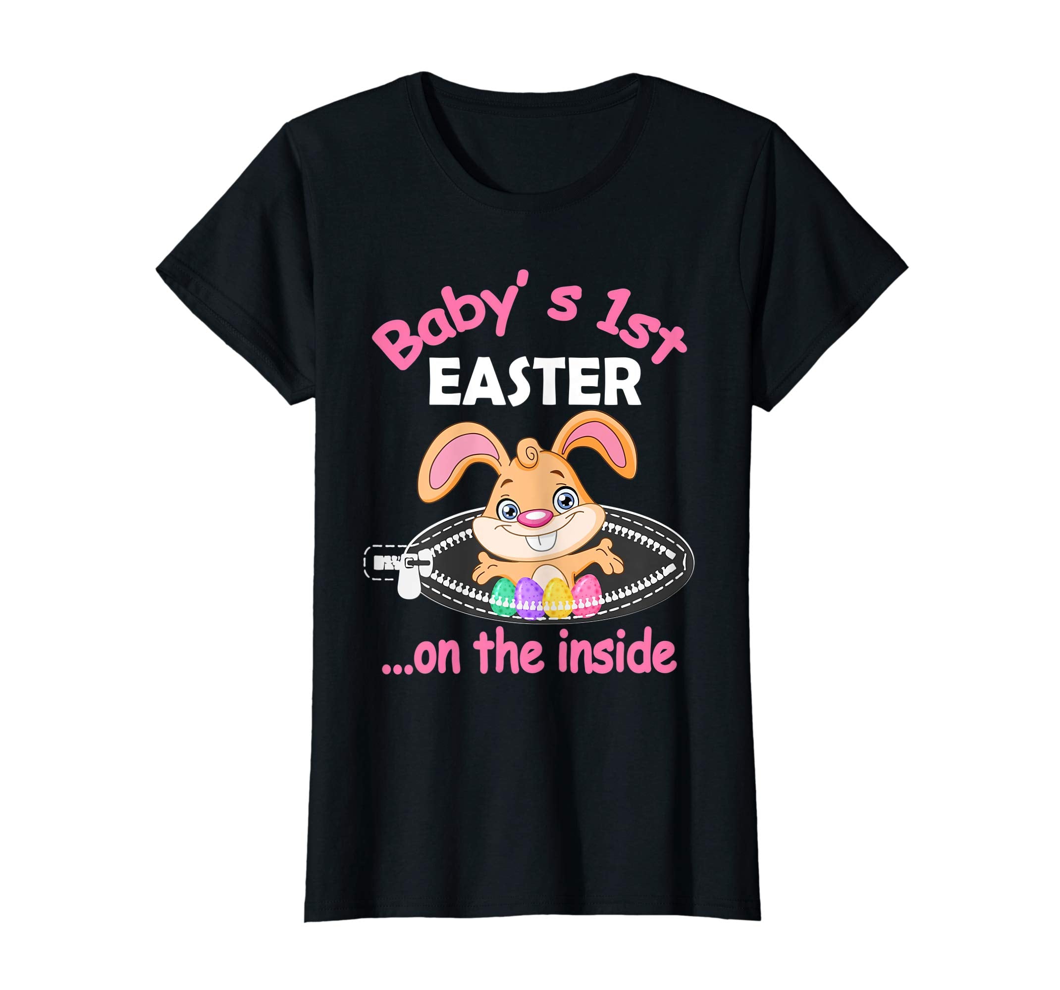 Pregnant Bunny &amp; Eggs Baby's 1st Easter On The Inside Shirt