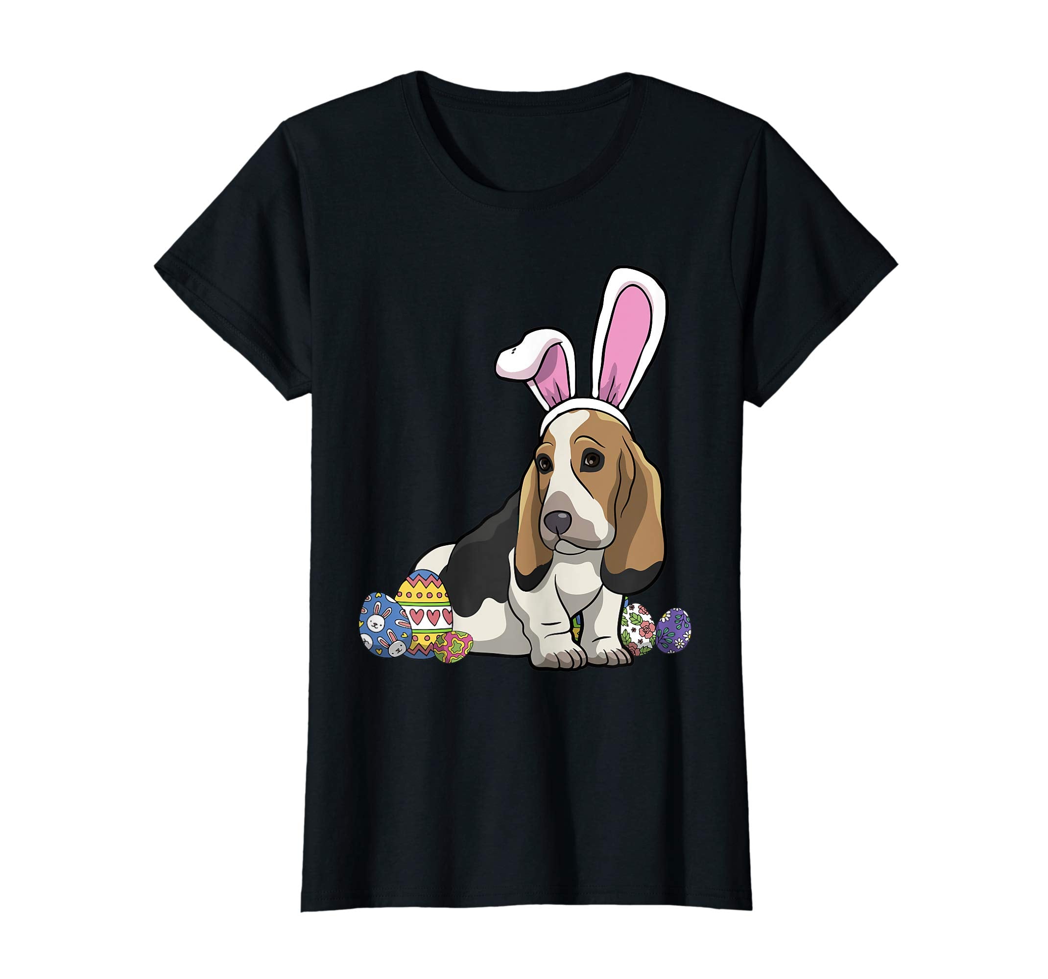 Basset Hound Dressed As Easter Bunny With Rabbit Ears Shirt