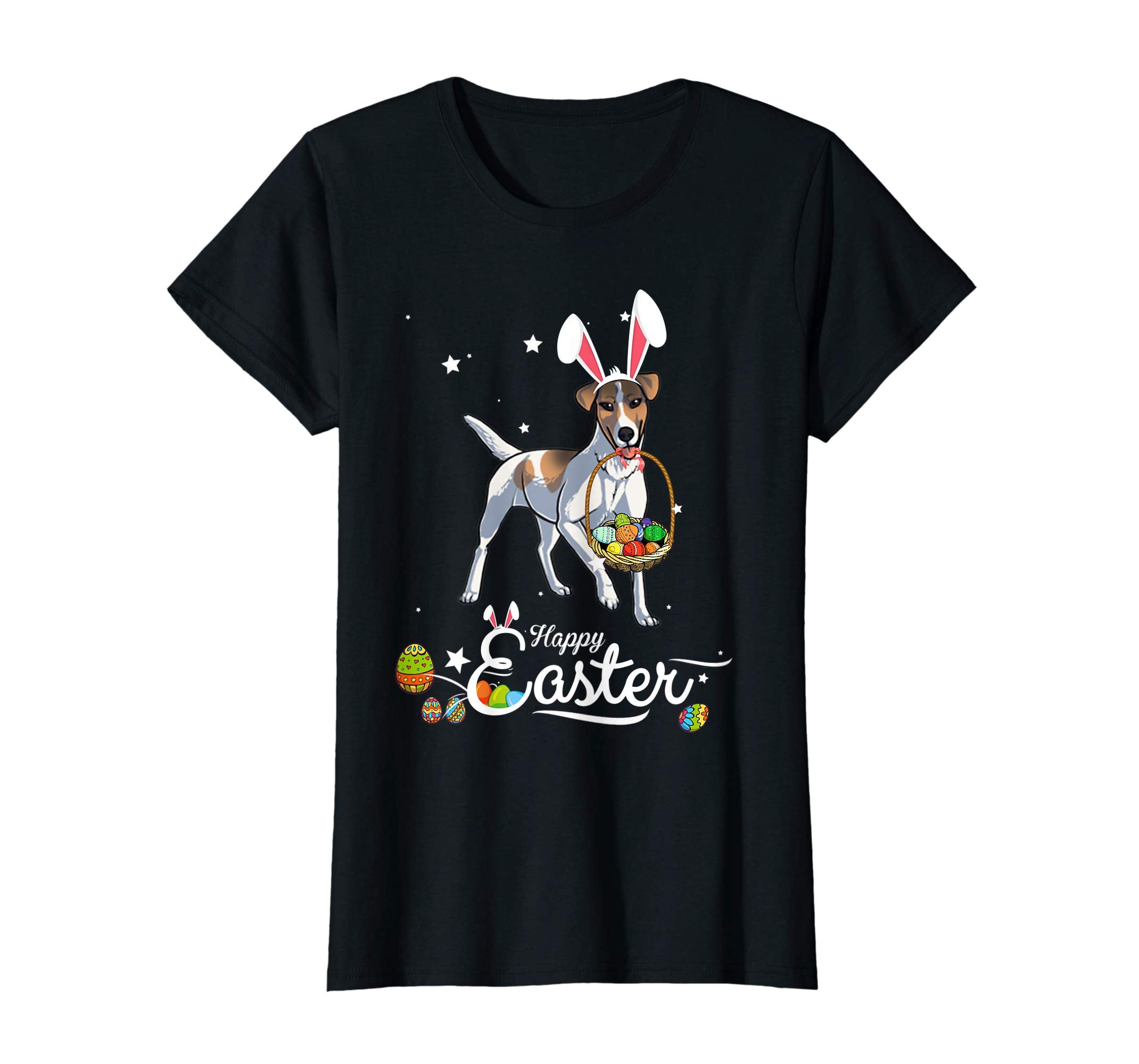 Smooth Fox Terrier Dog With Bunny Hat Easter Costume T Shirt