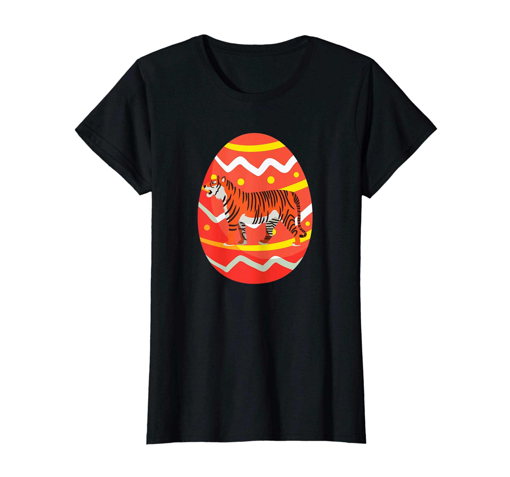 Happy Tiger Easter Bunny Egg T-Shirt for Kids Boys Girls