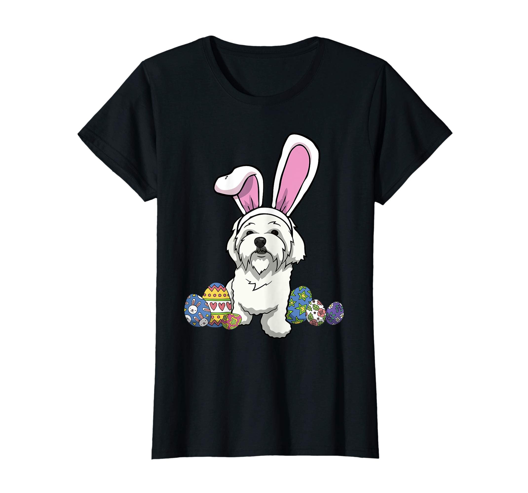 Maltese Dressed As Easter Bunny With Rabbit Ears T-Shirt