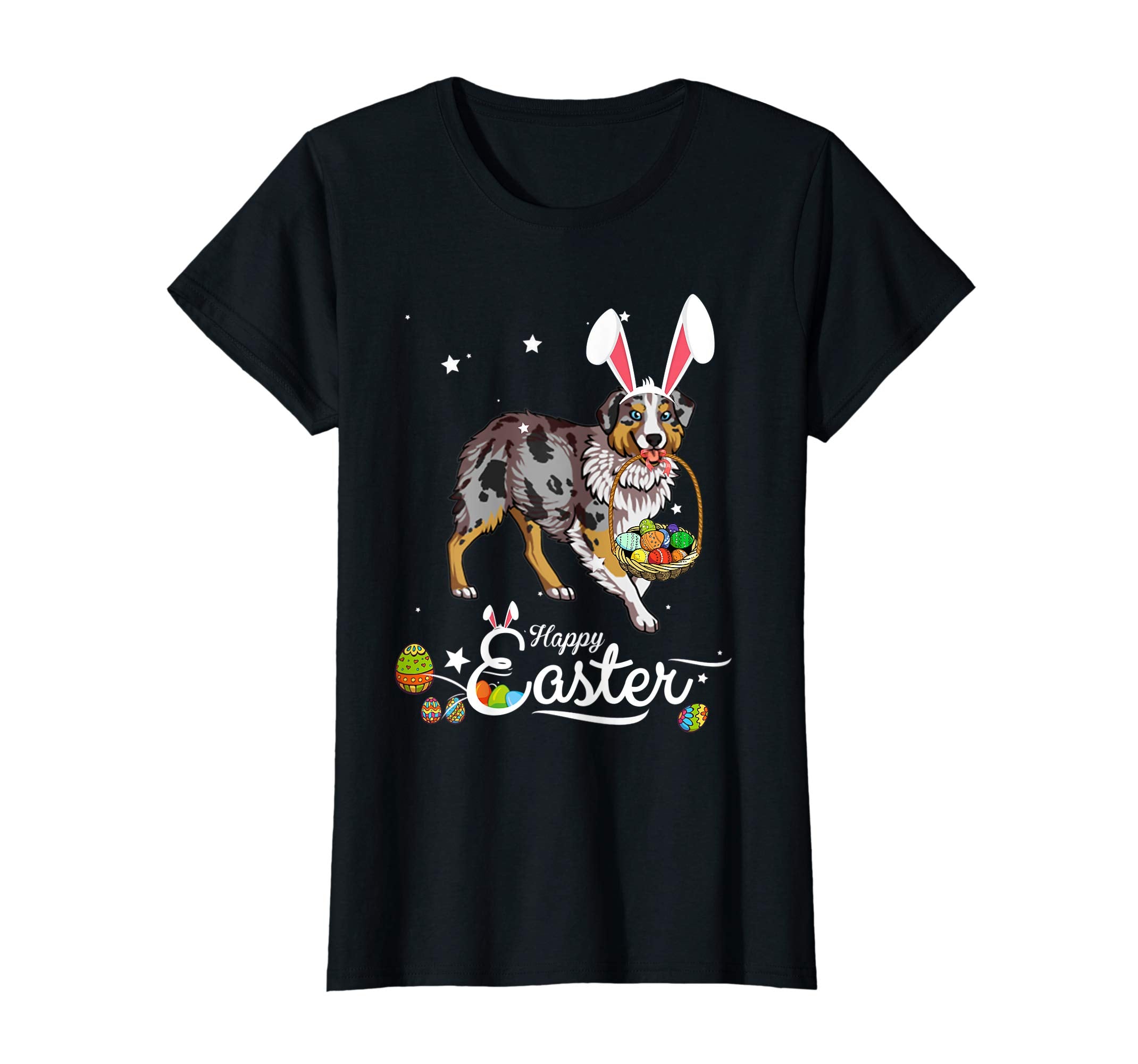 Australian Shepherd Dog With Bunny Hat Easter Costume Shirt