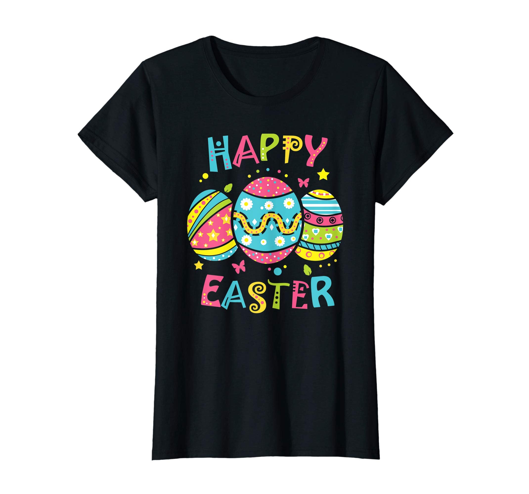 Happy Easter Shirt for Girls Women Easter Egg Painting Tee
