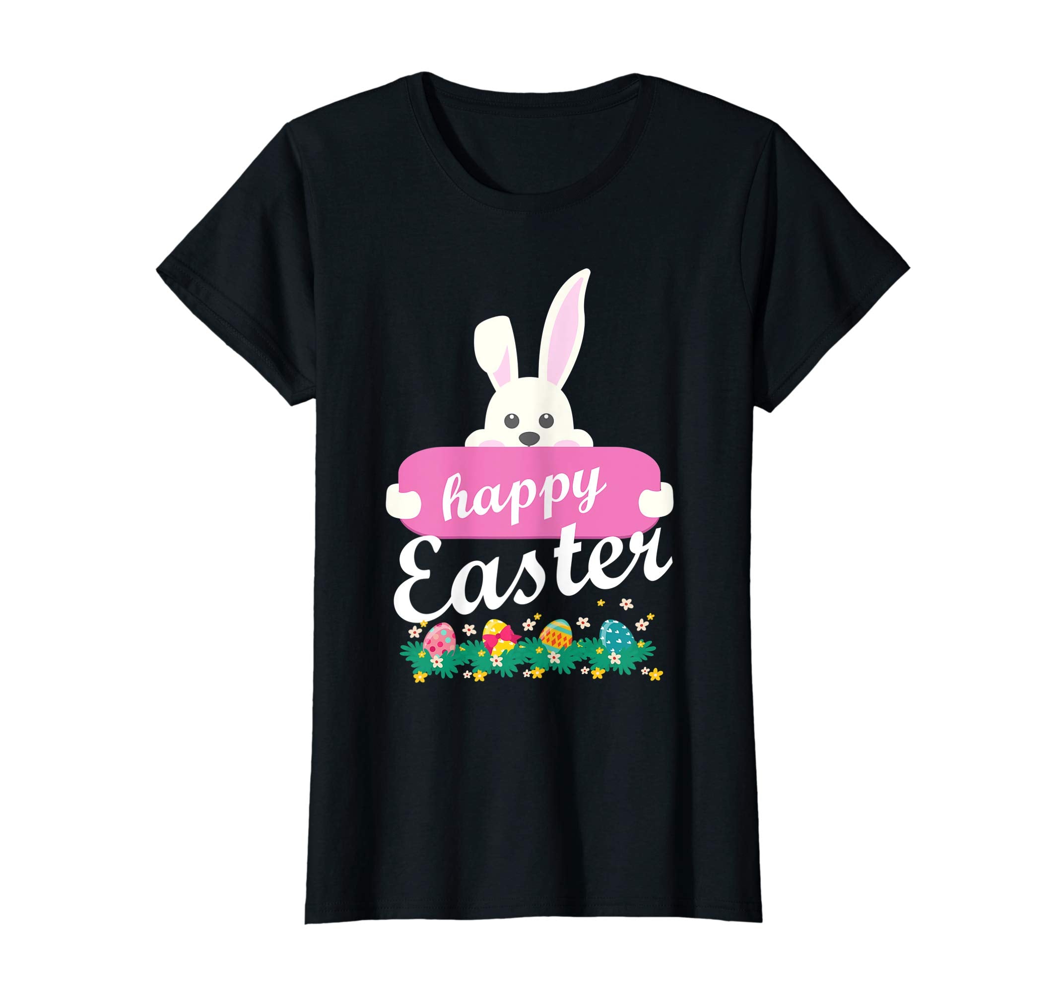 Bunny Rabbit Happy Easter Day Easter Eggs Flowers Shirt