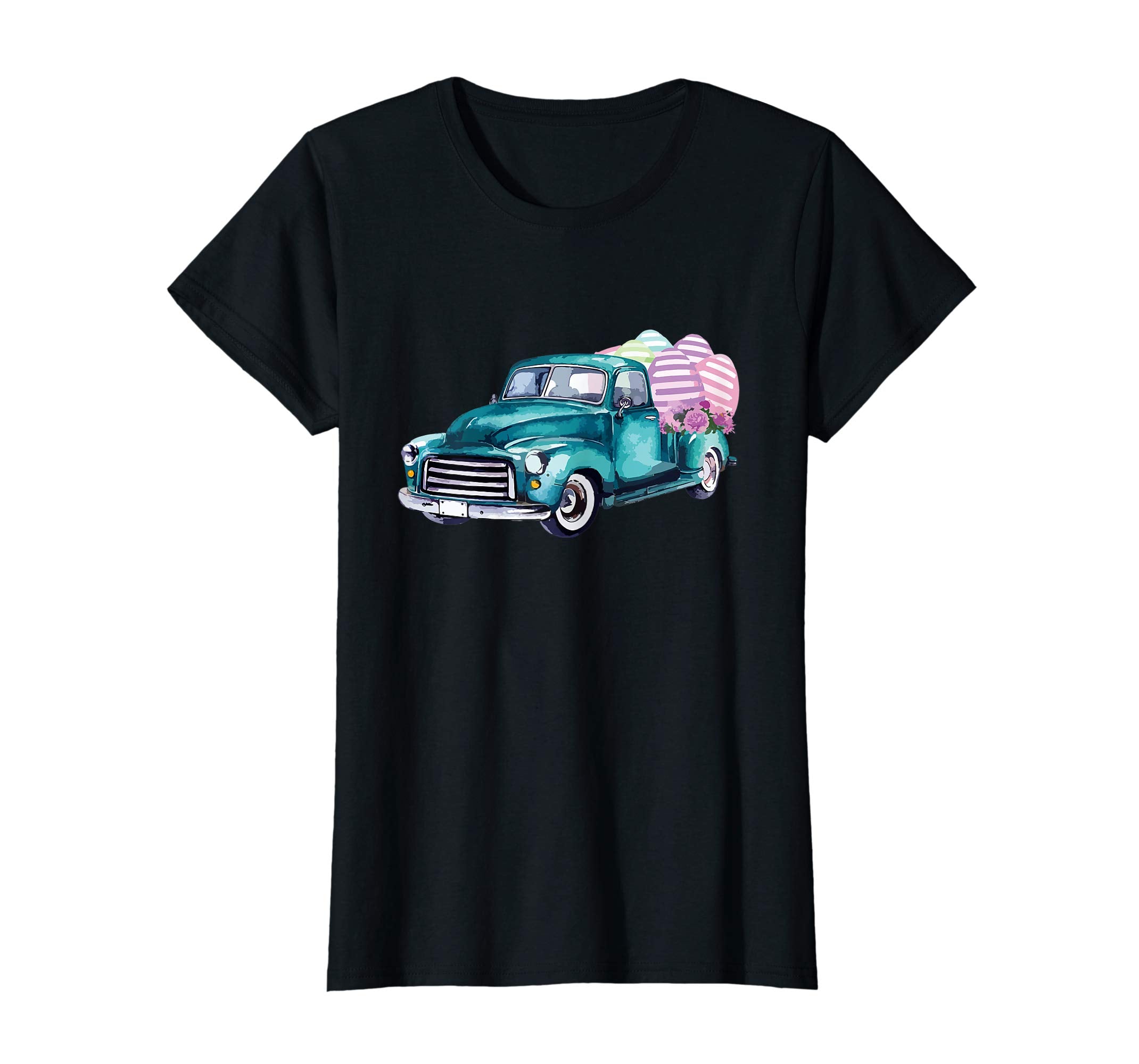 Happy Easter Eggs Vintage Bunny Truck Easter Sunday T-Shirt
