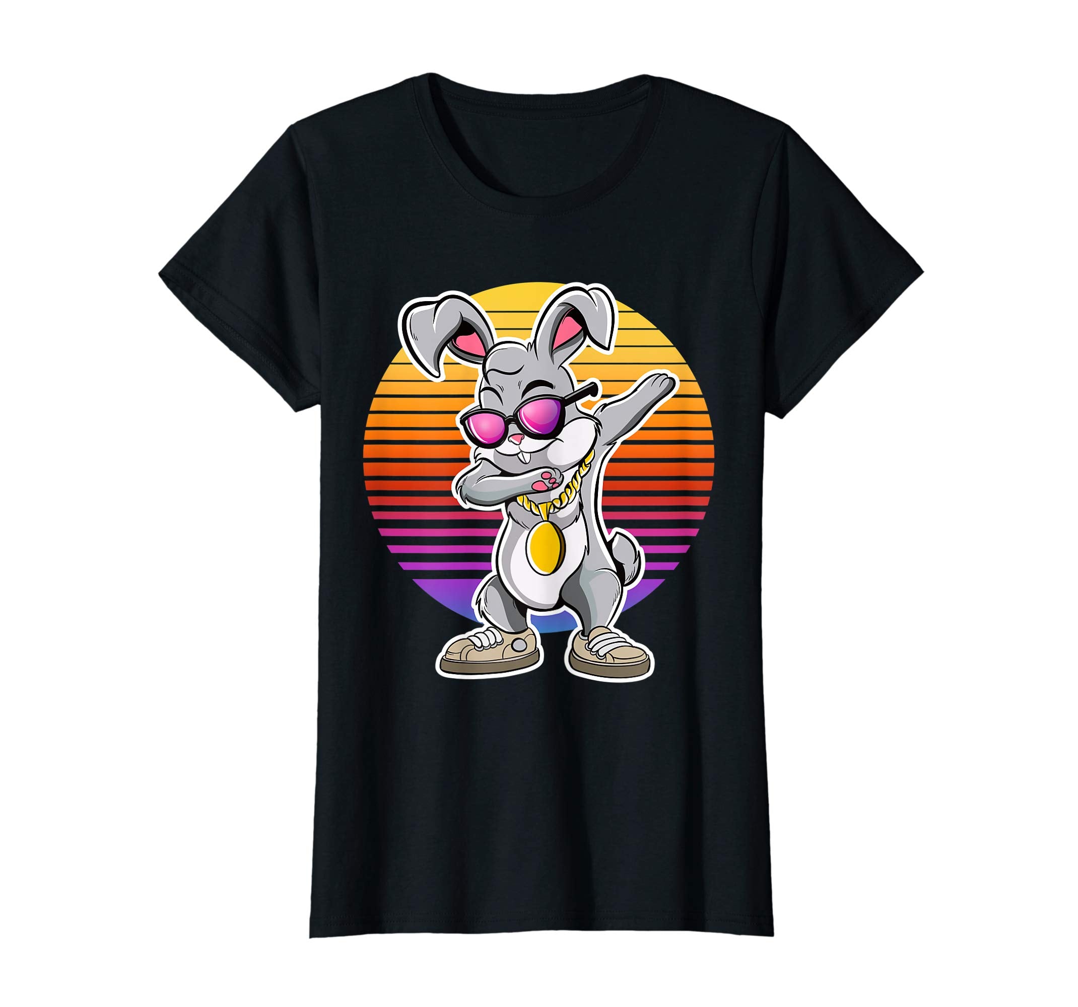 Dabbing Hip Hop Bunny Easter Drawing Vintage T Shirt