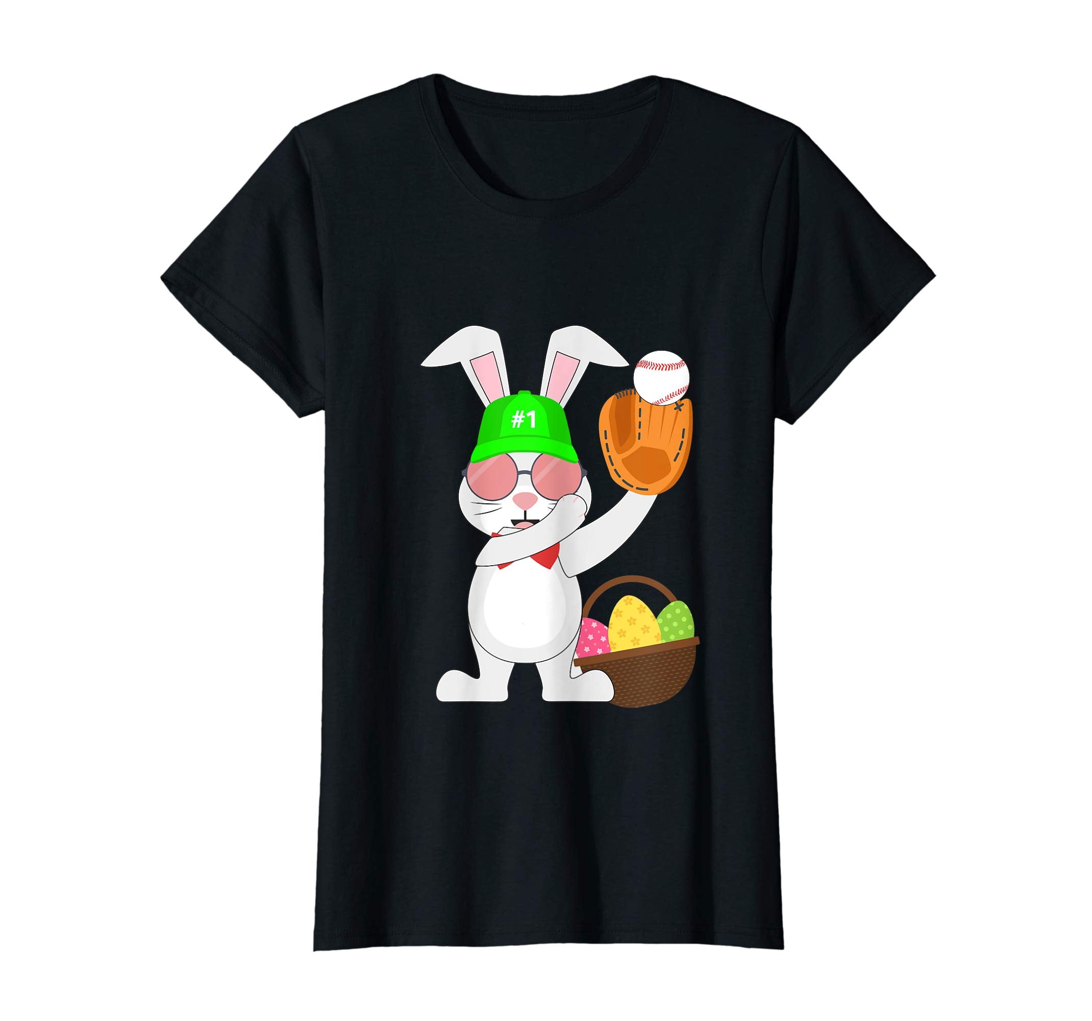 Baseball Easter Bunny Eggs & Basket Tshirt Gift