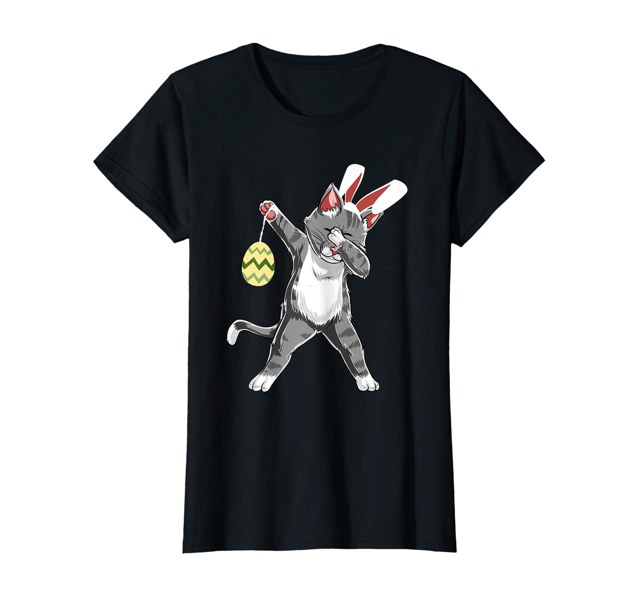 Happy Easter Shirt Dabbing Cat Bunny Easter