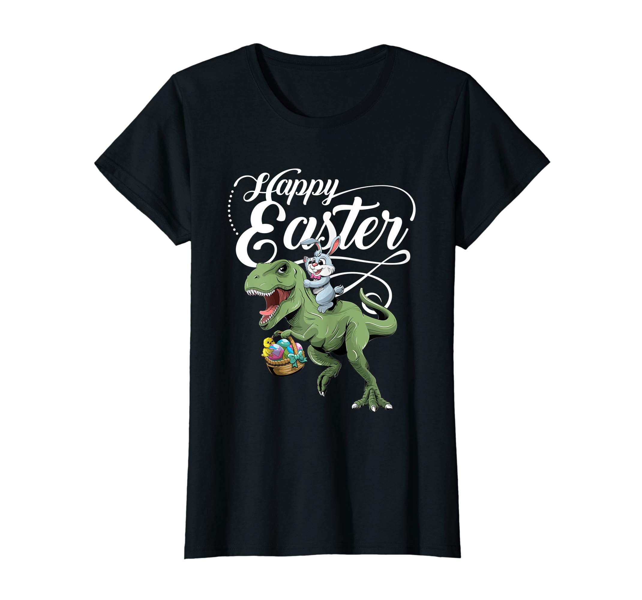 Easter T Shirt for Kids with Cool Bunny and T-rex Egg Hunt