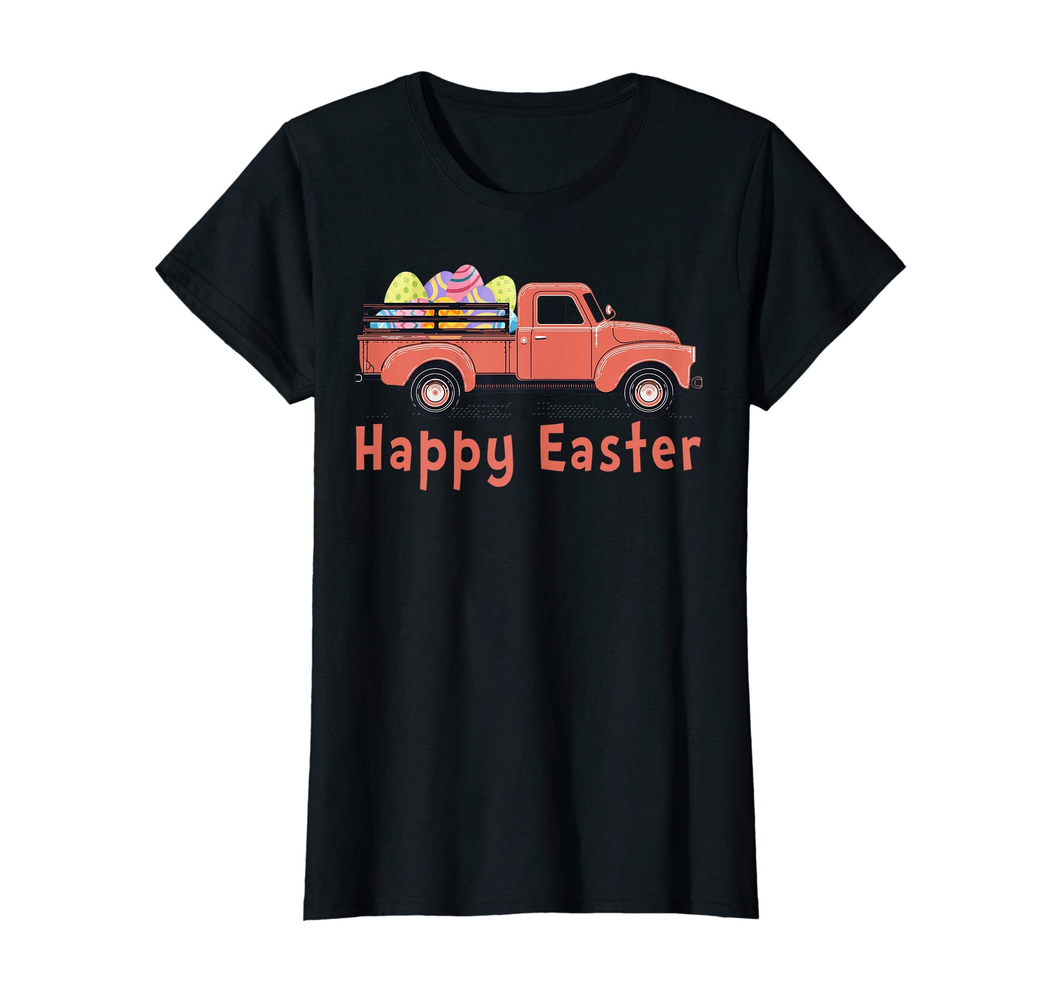 Cute Farm Truck With Easter Eggs-Happy Easter T-Shirt