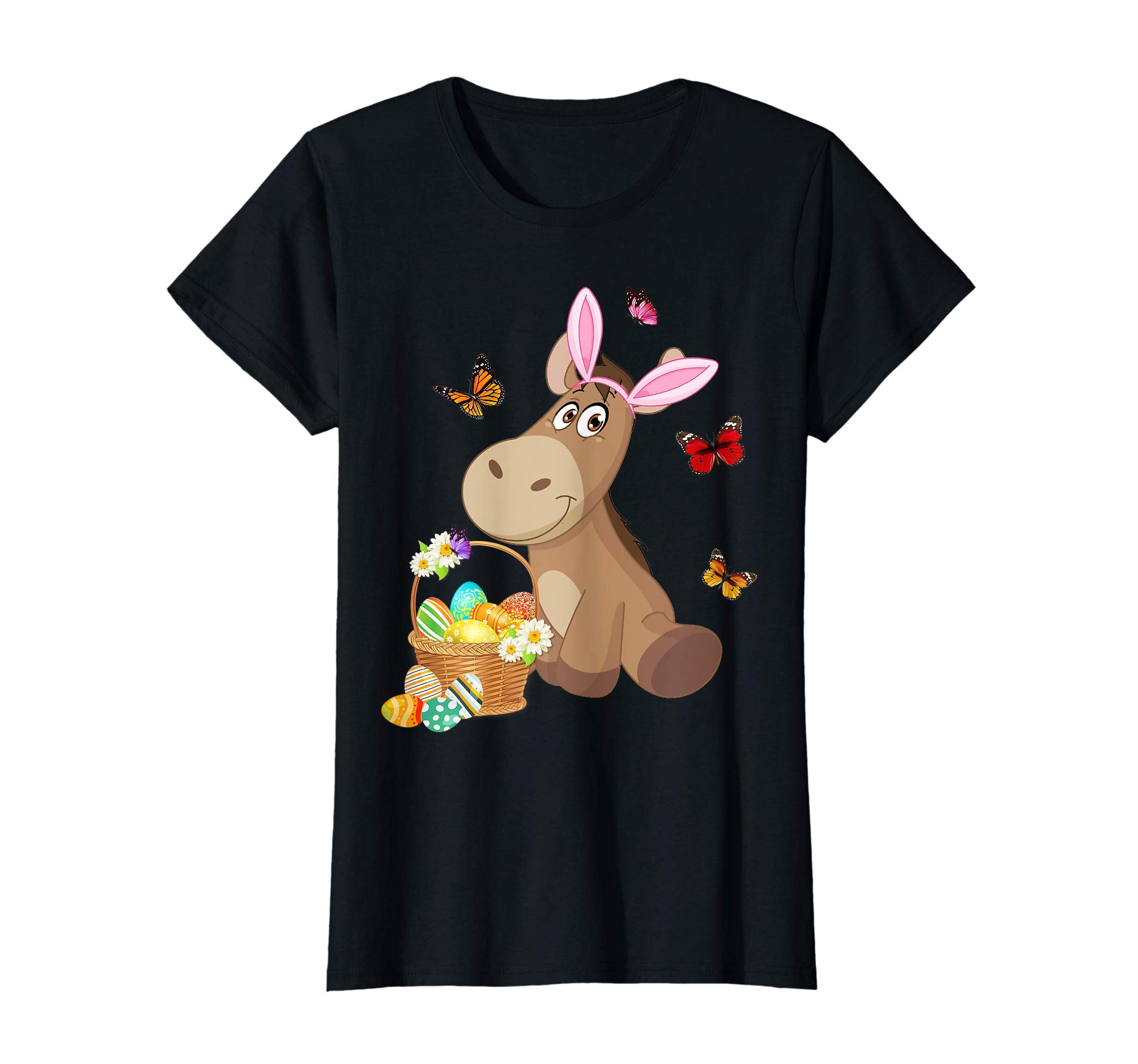 Donkey Bunny Hat Rabbit Easter Eggs Shirt Happy Ea