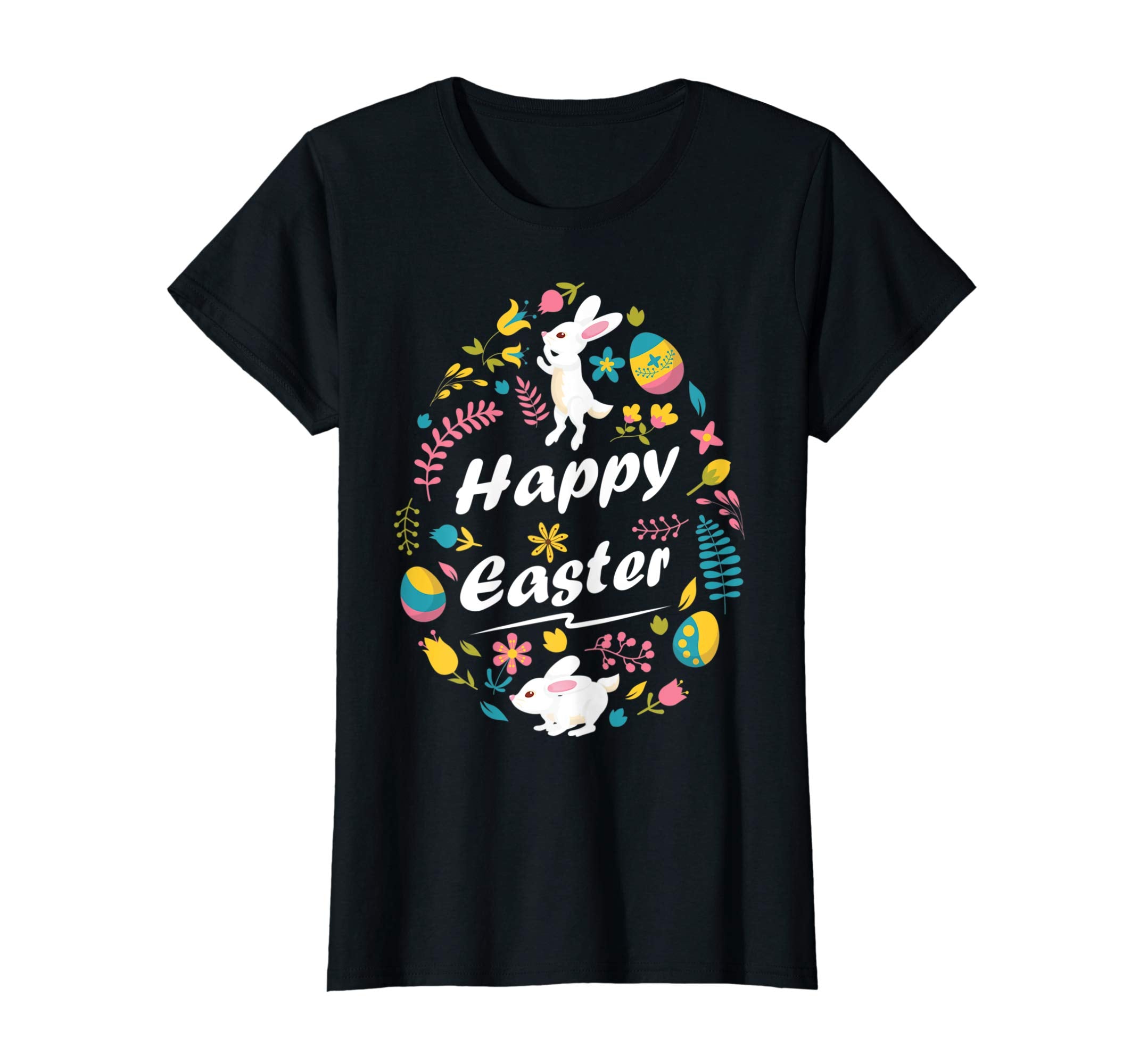 Flower Bunny Playing With Easter Eggs Shirt Happy Easter Da