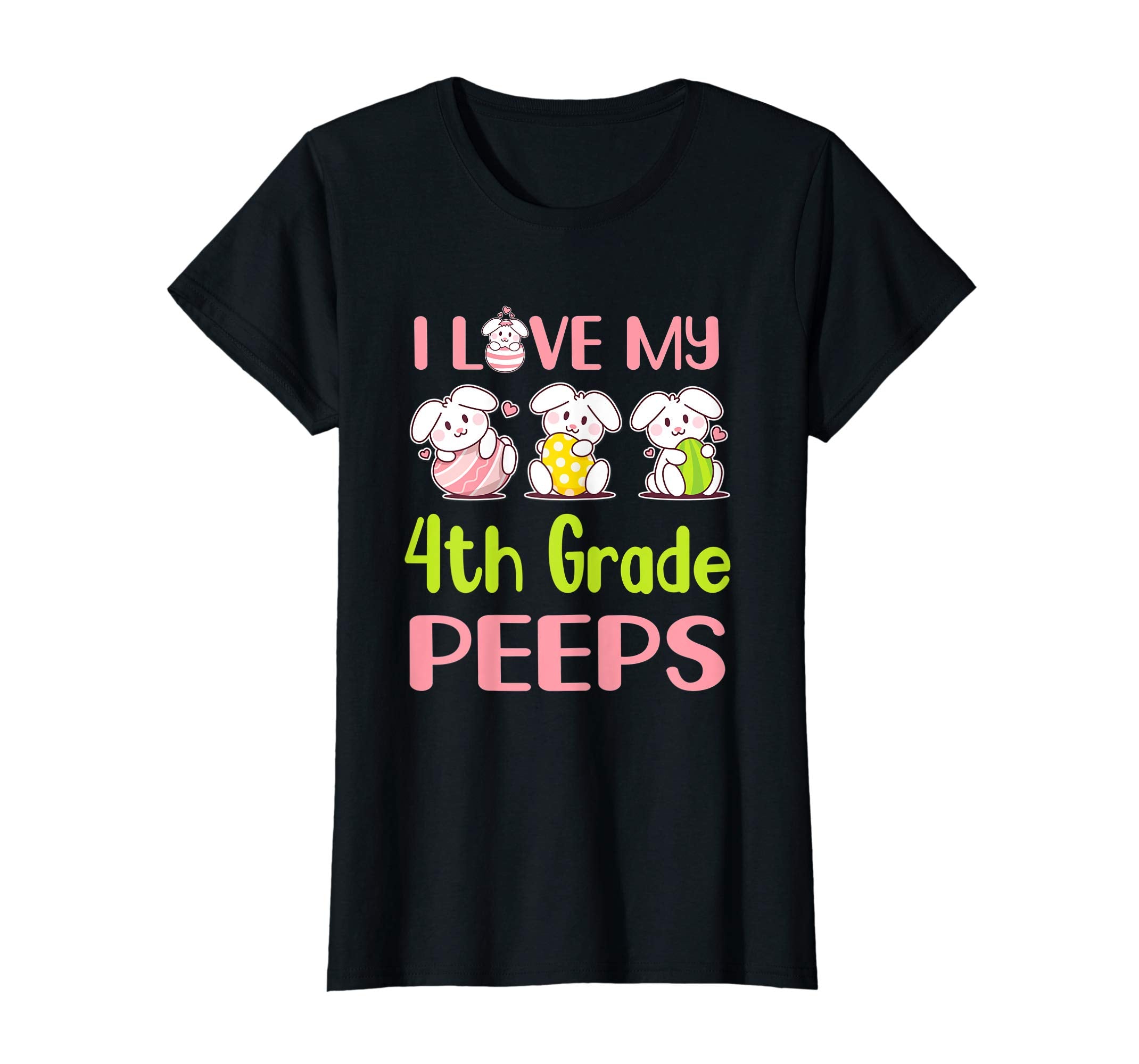 I Love My 4Th Grade Peeps Happy Easter Teacher Shirt