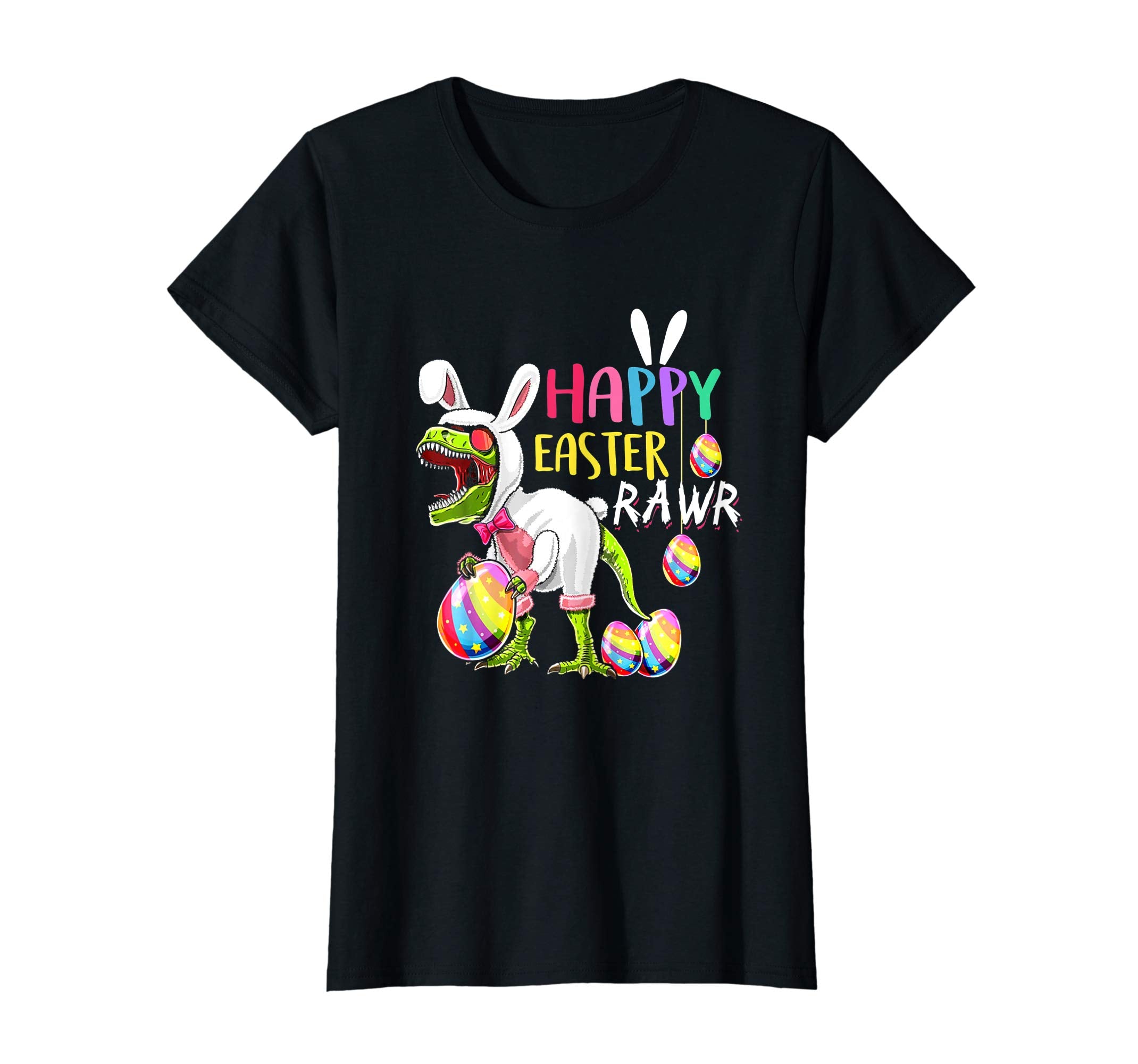 Happy Easter T Rex Dinosaur Easter Bunny Egg Shirt Kids