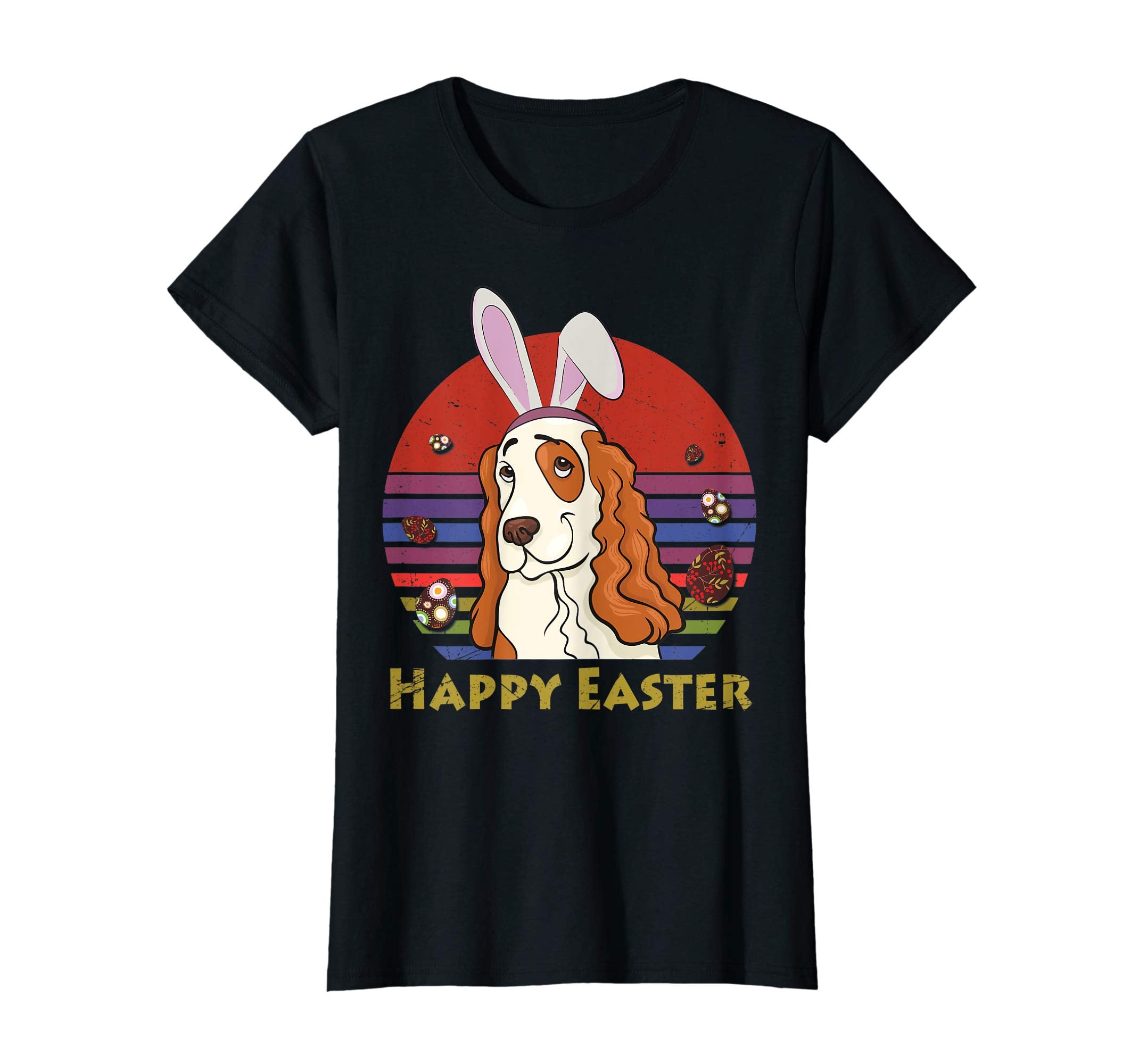 English Springer Spaniel Bunny Headband Happy Easter Tshirt