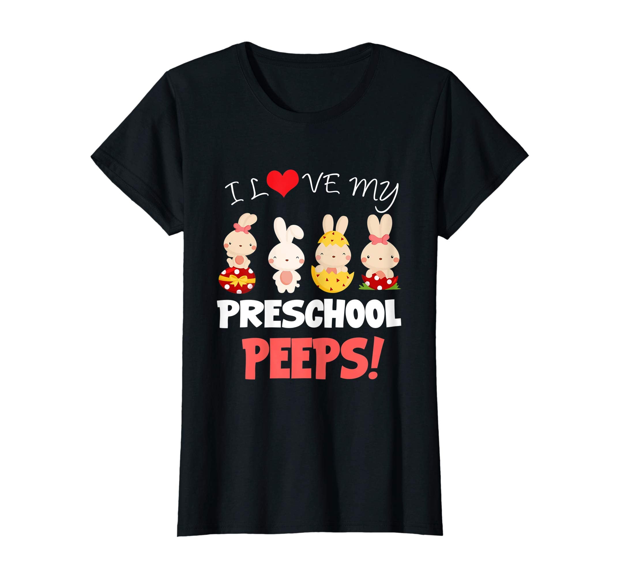 Funny I Love My Preschool Peeps Bunnies Easter Teacher Shirt