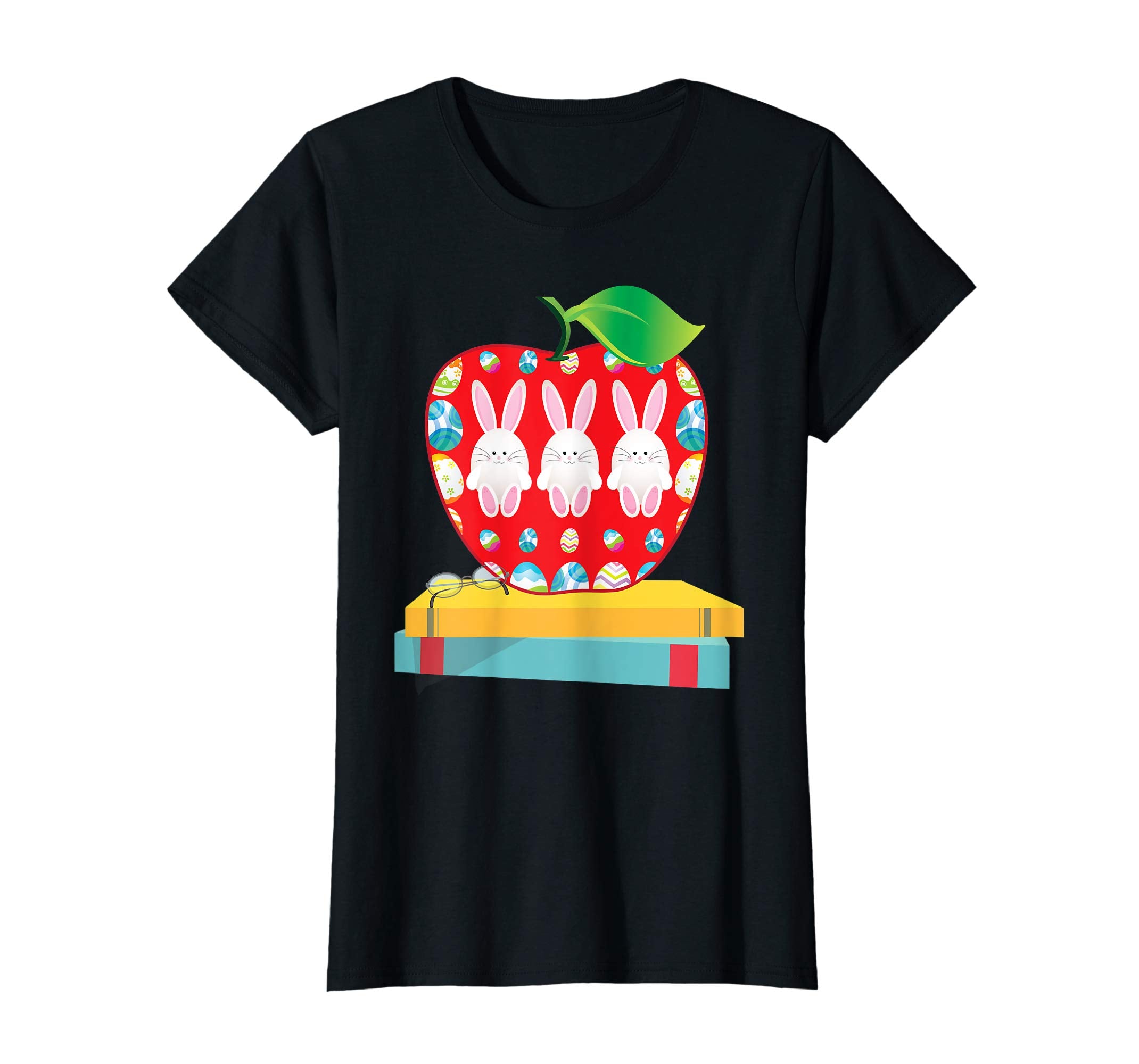 Apple Bunny Teacher I Love My Bunnies Easter Day T-Shirt Boy