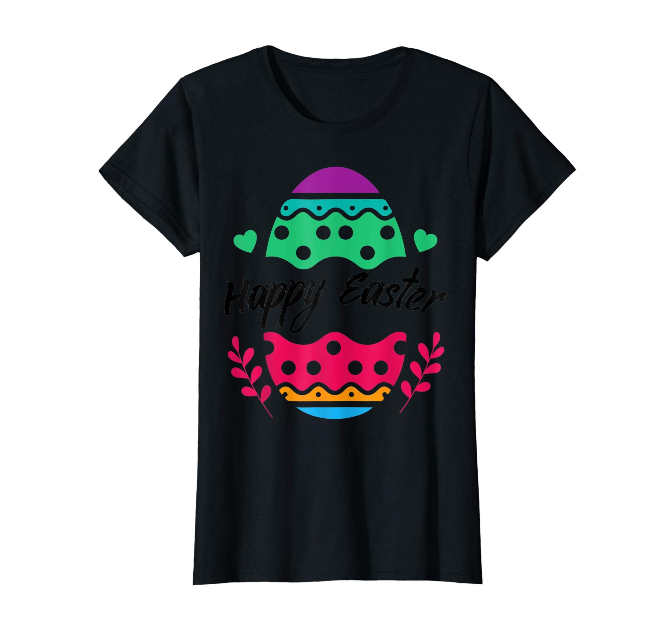 Big Easter Egg Flowers Hearts Happy Easter Day Shirt