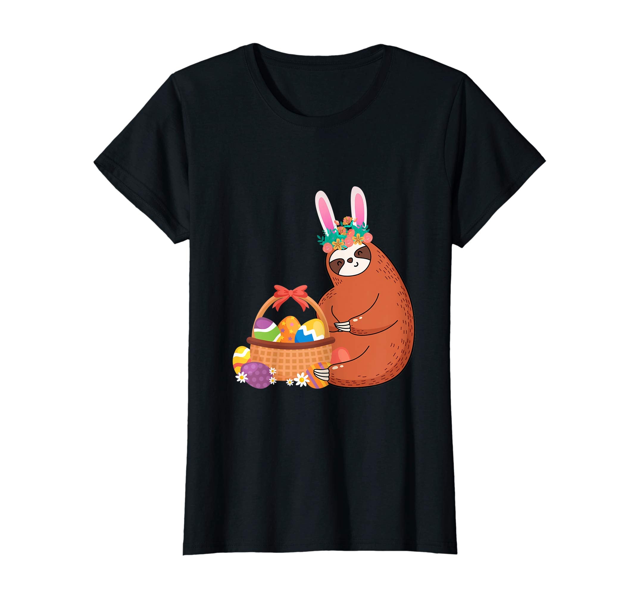 Easter Sloth Shirt Funny Sloth With Bunny Easter And Eggs