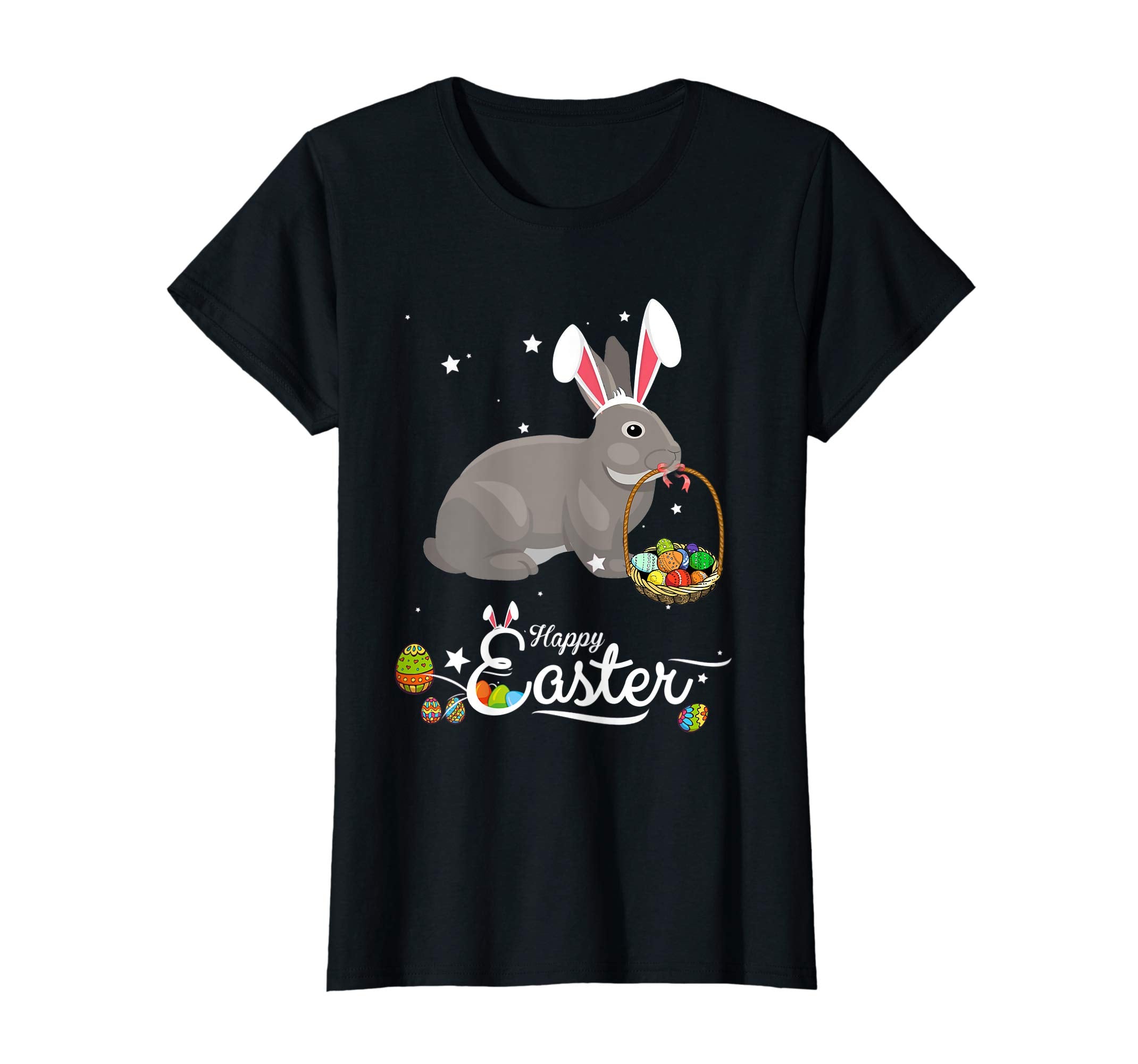 Cute Easter Rabbits with Bunny Ears and Eggs T Shirt