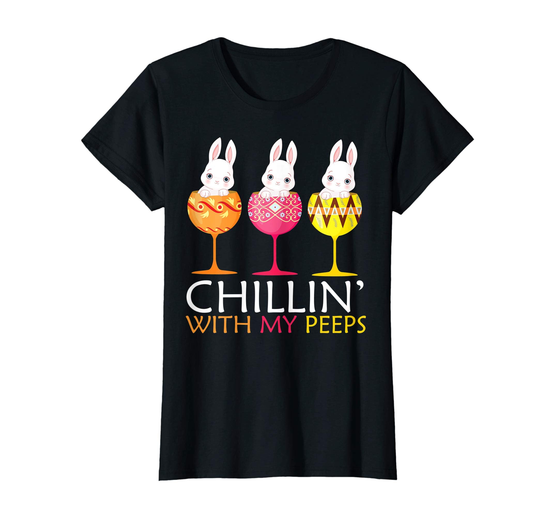 Chillin' with my peeps Tshirt Rabbits in Easter Eggs Shirt