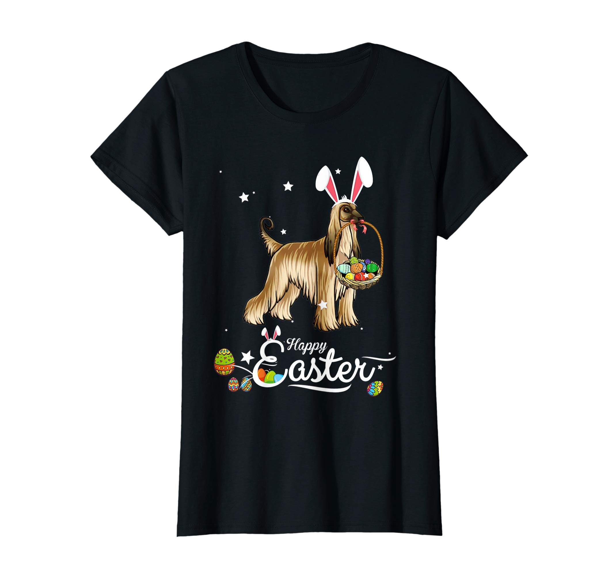 Afghan Hound Dog With Bunny Hat Easter Costume T Shirt