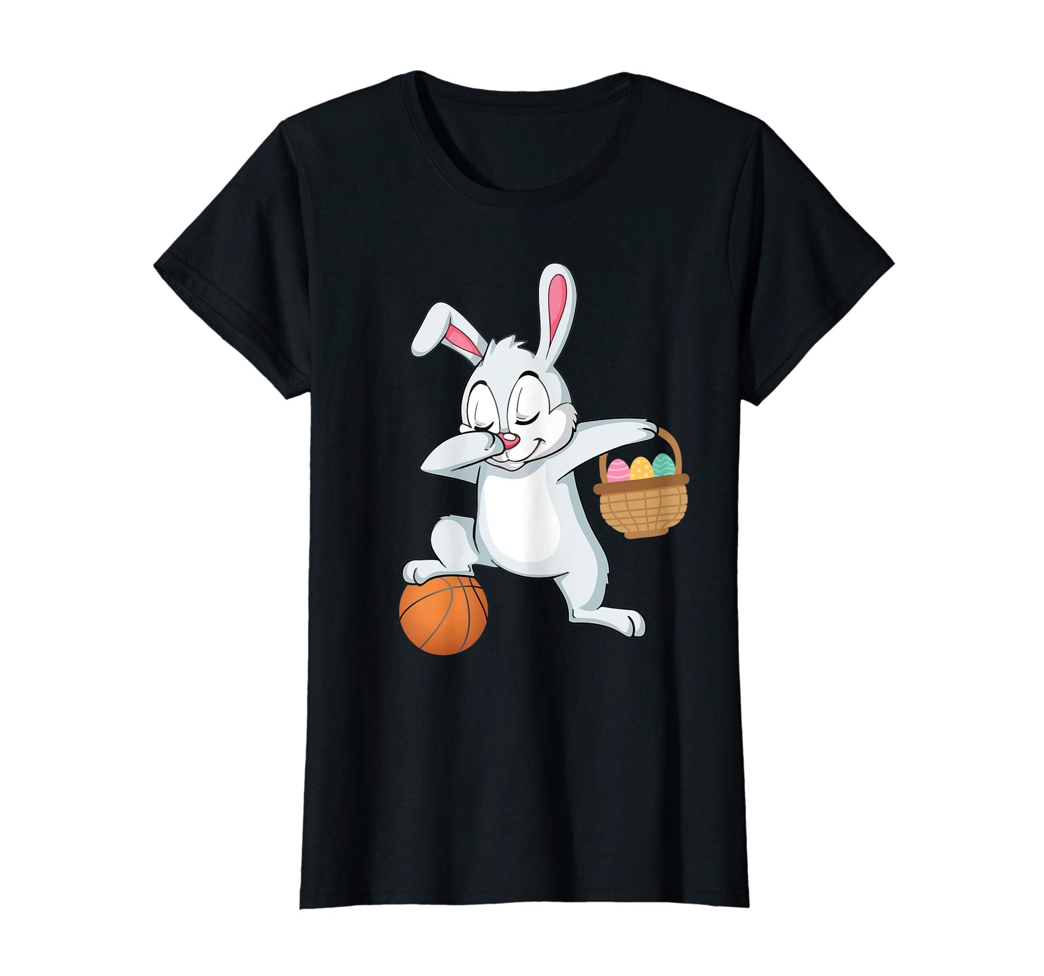 Bunny Rabbit &amp; Easter Eggs Dabbing Playing Basketball Shirt