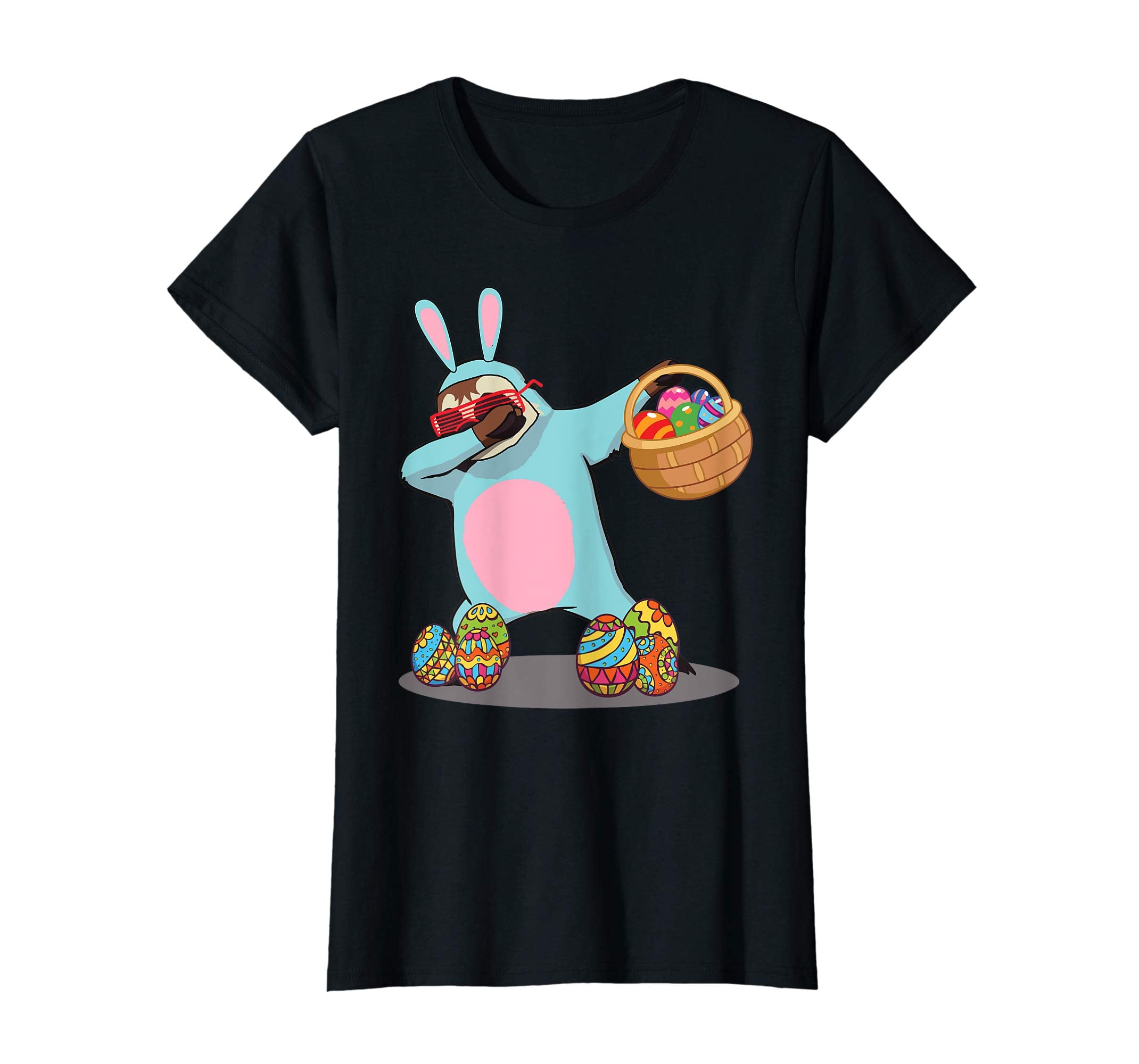 Cute Dabbing Sloth Easter Bunny Egg Basket T-Shirt Gifts
