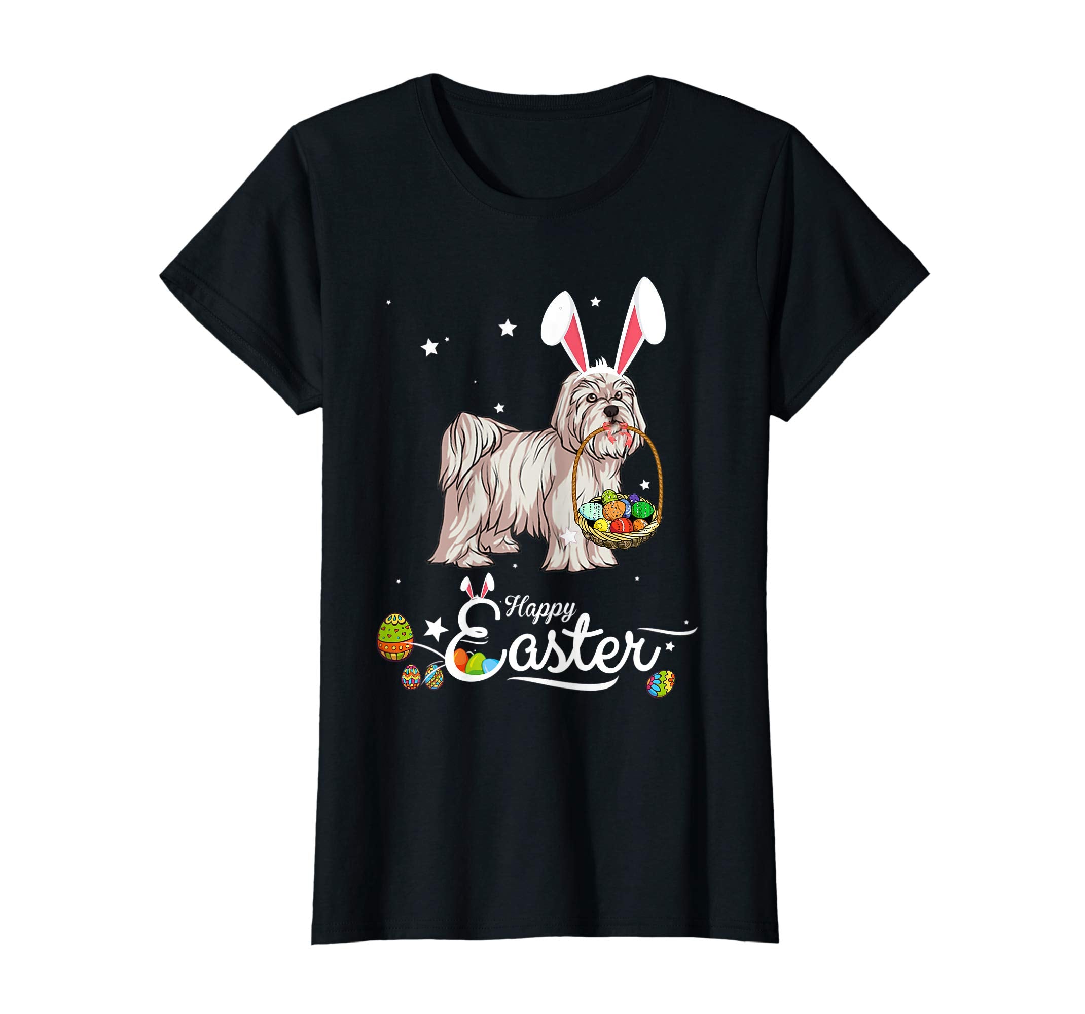 Maltese Dog With Bunny Hat Easter Costume T Shirt