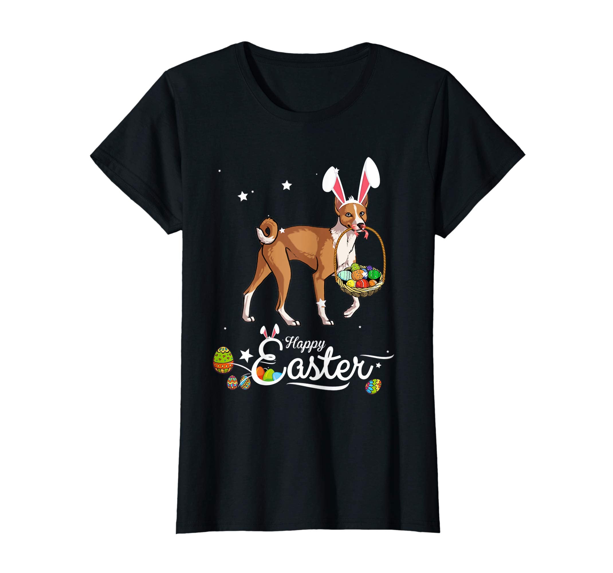 Basenji Dog With Bunny Hat Easter Costume T Shirt