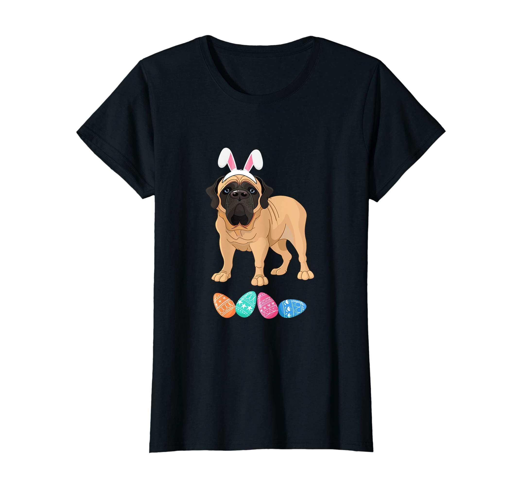 Funny Easter English Mastiff With Bunny Ears And Eggs T Shir