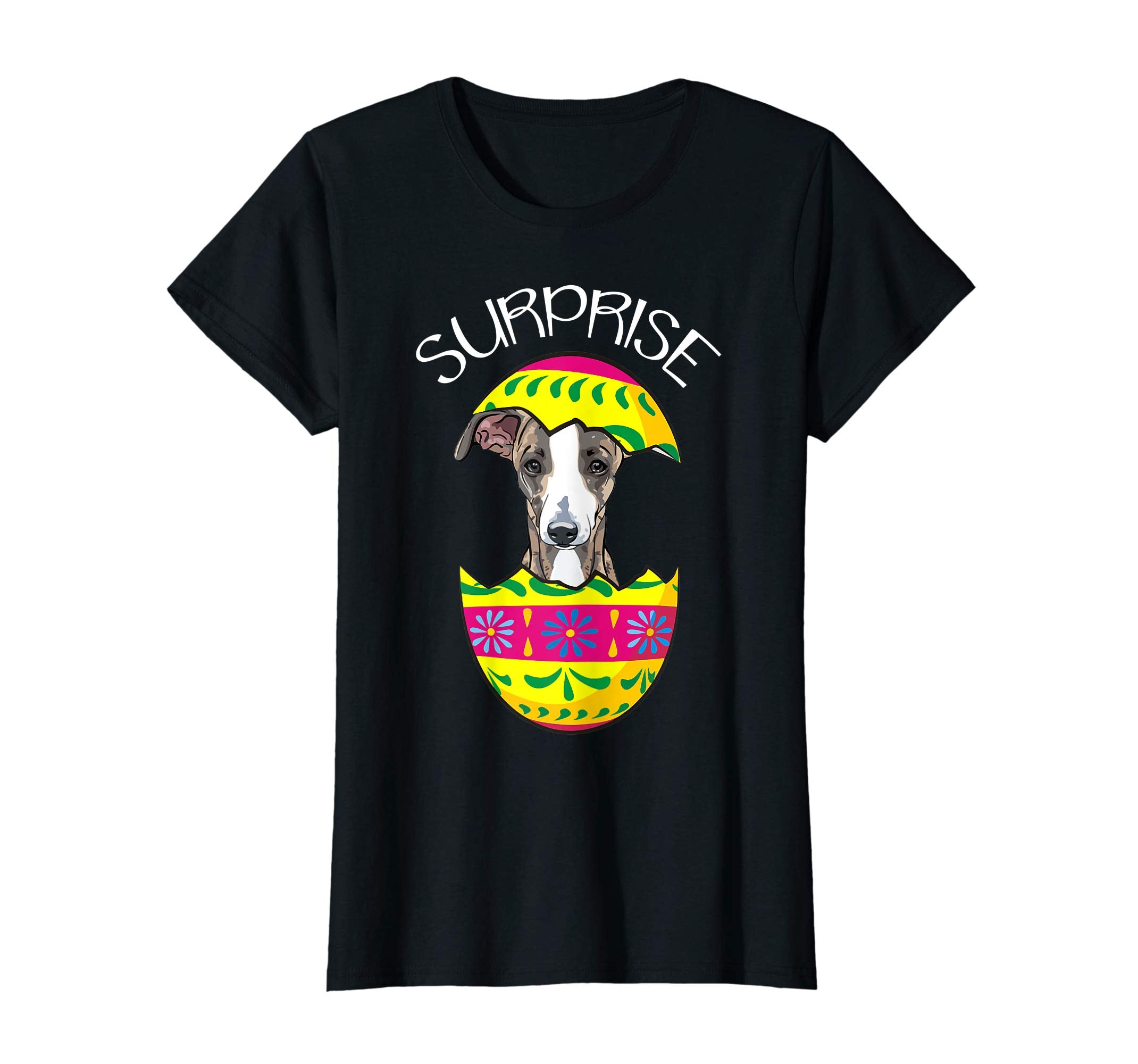 Funny Cute Puppy Greyhound Hatches Easter Egg Easter T-Shirt