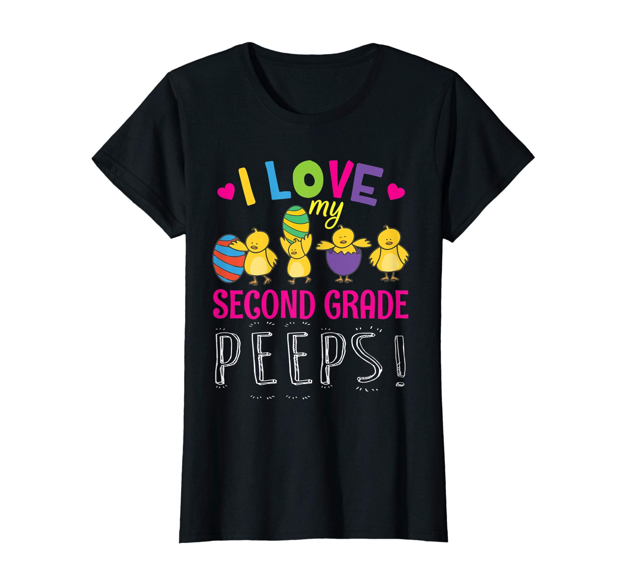 Hearts Chicks Easter Eggs I Love My Second Grade Peeps Shirt