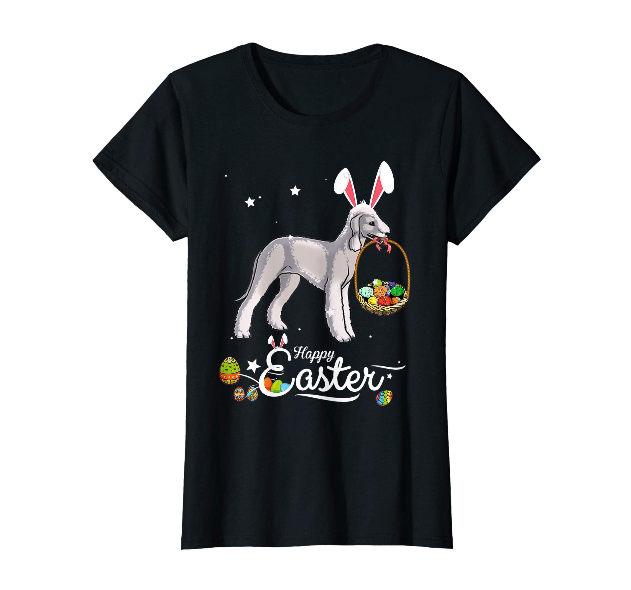 Bedlington Terrier Dog With Bunny Hat Easter Costume T Shirt