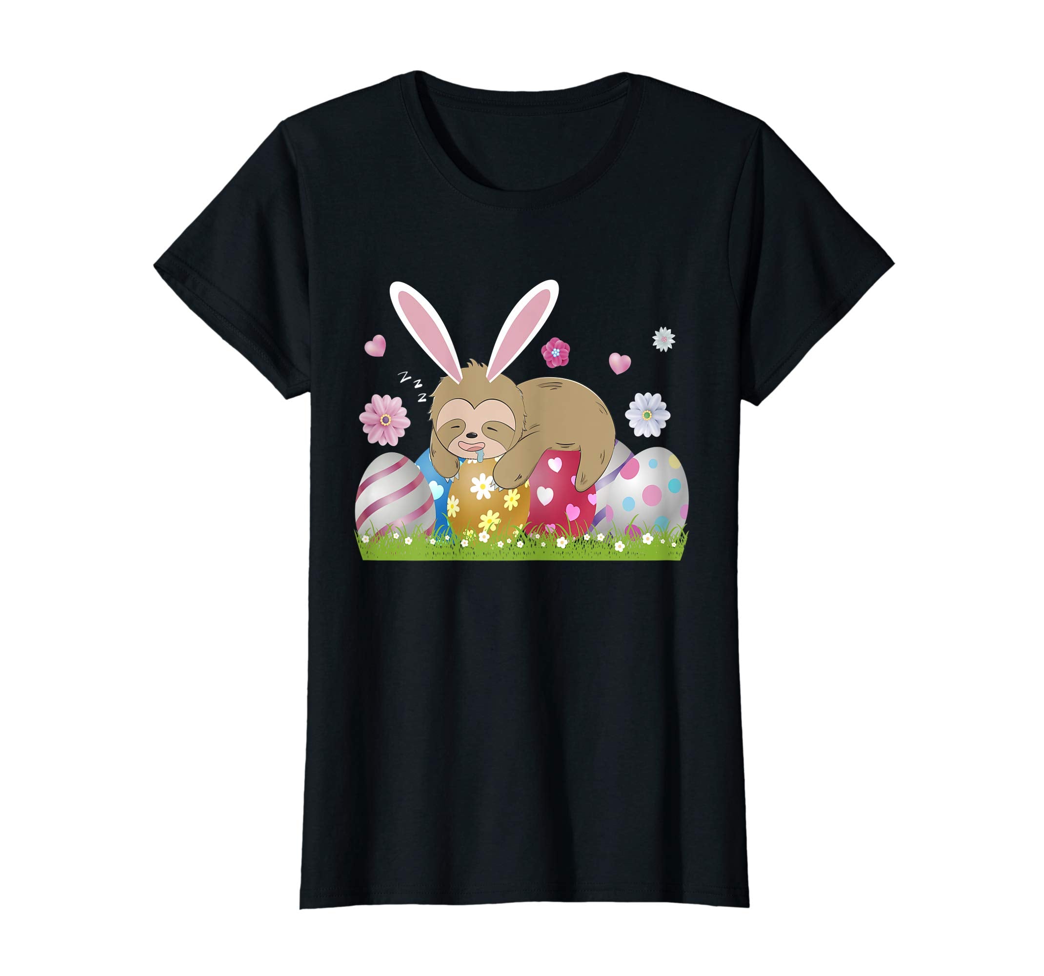 Sloth Easter Day Bunny Ear Egg Easter Shirt Gift Boy Girl