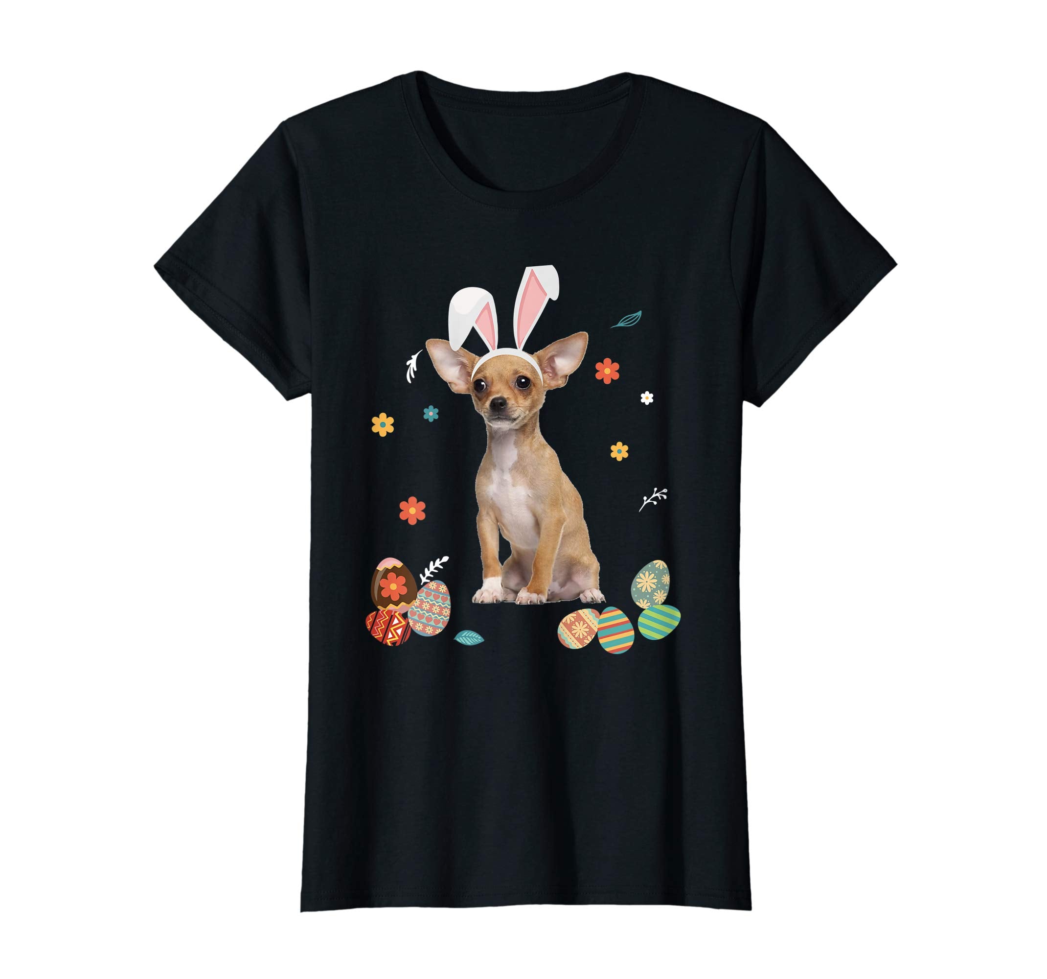 Chihuahua Bunny Rabbit Happy Easter Day T-Shirt