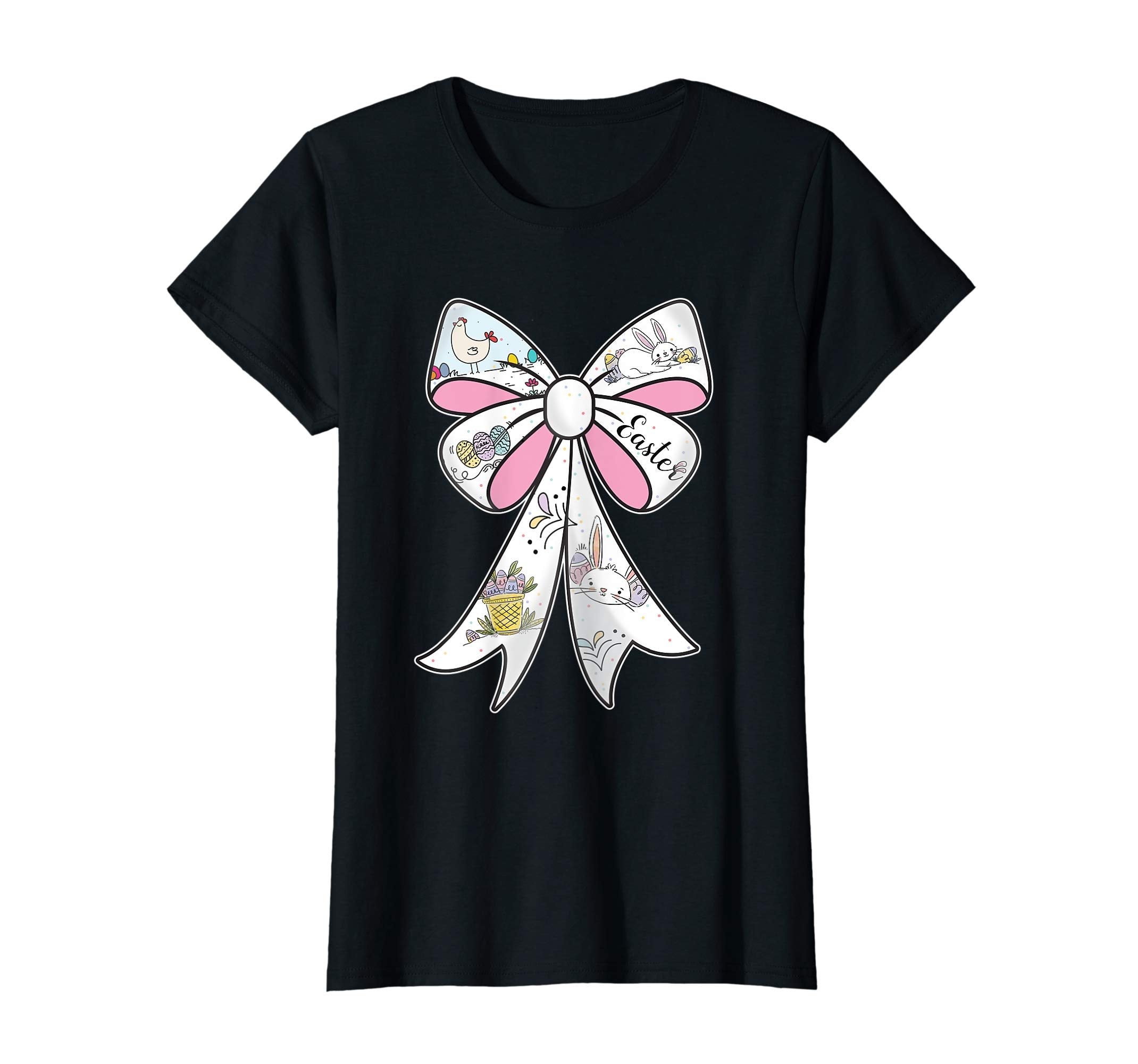 Fun Easter Bunny shirt for Girls Bow t-shirt Egg Hunt Tee