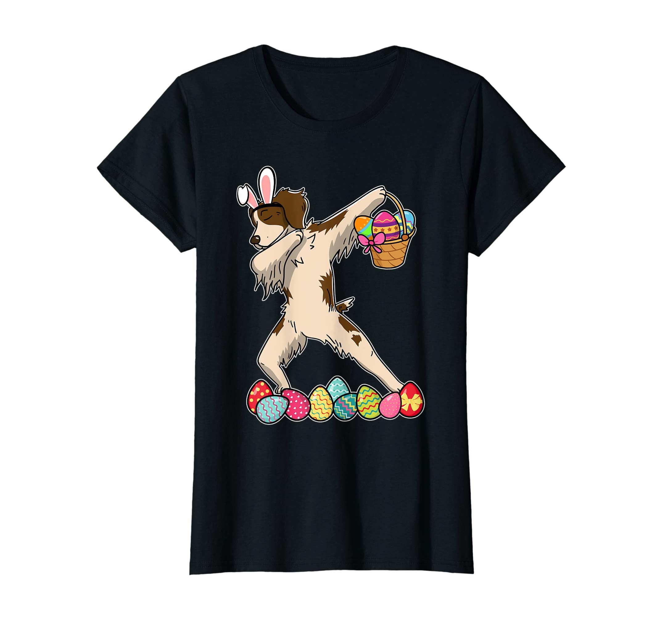 Brittany Dab Dabbing Dressed Easter Bunny Egg Basket T-Shirt