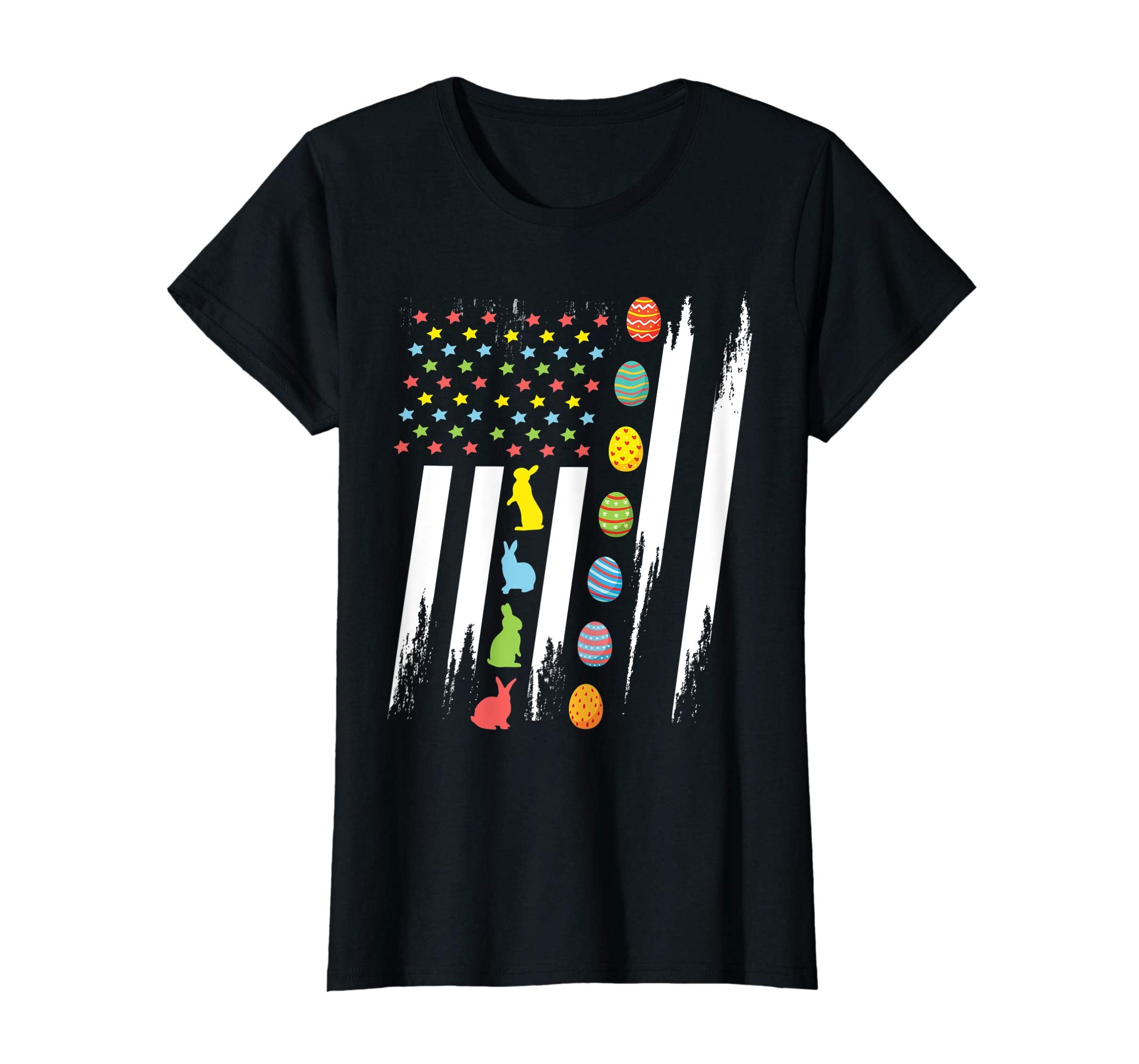 Bunnies &amp; Easter Eggs In US Flag Happy Easter Vintage Shirt