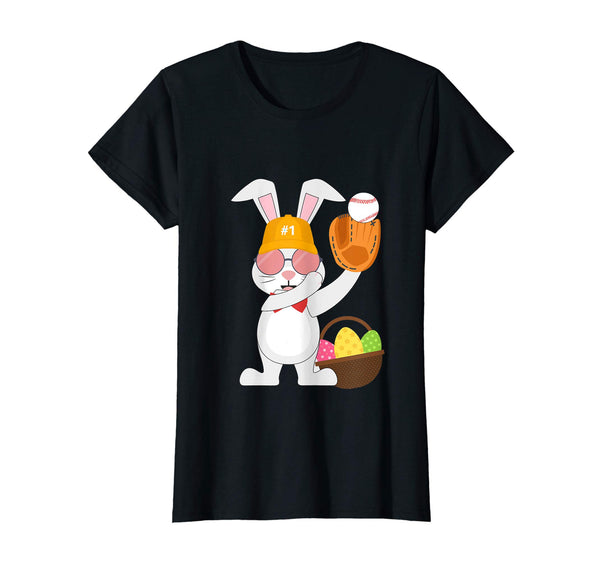 Baseball Easter Bunny Eggs &amp; Basket Tshirt Boys Girls