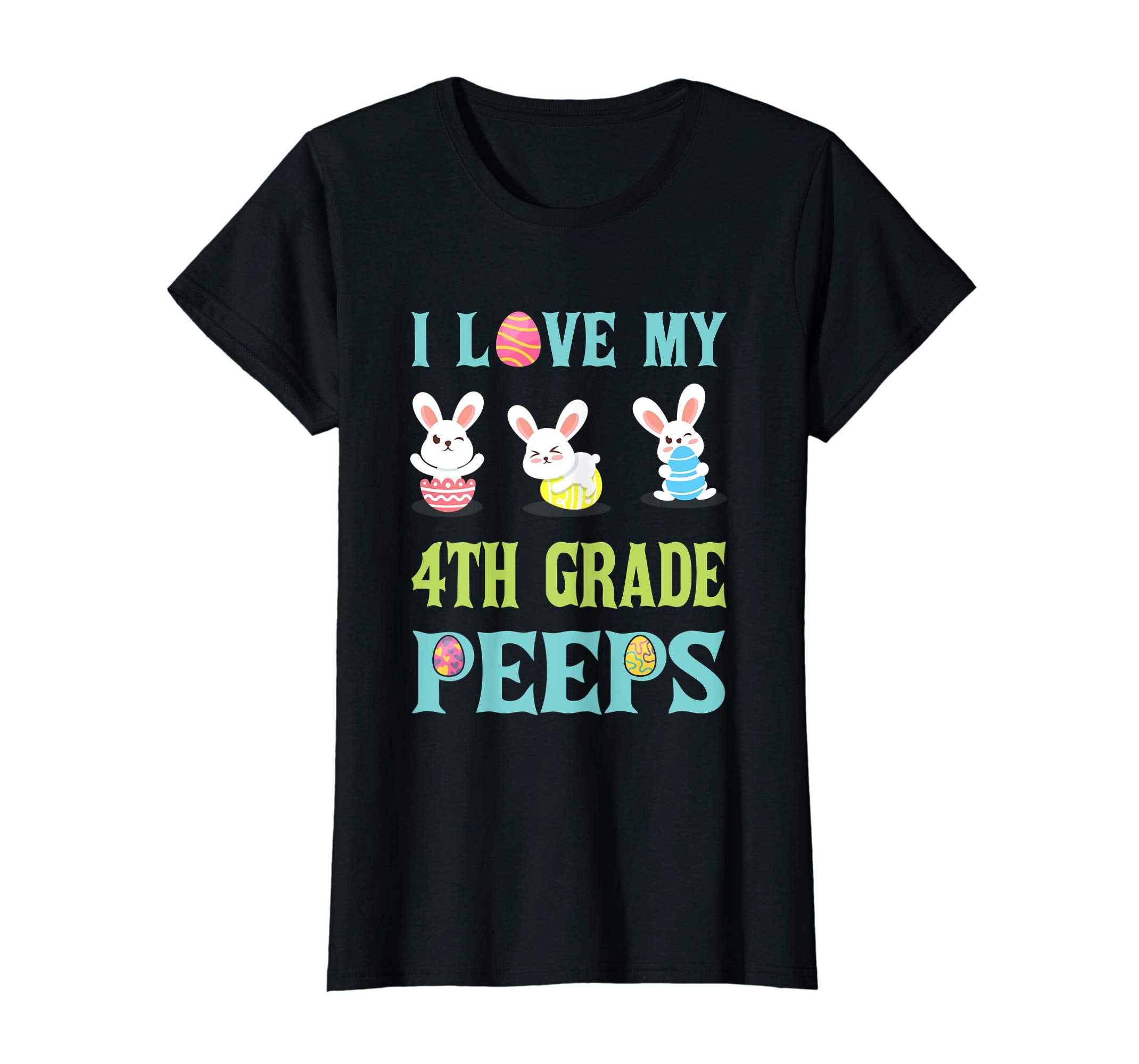 I Love My 4Th Grade Peeps Happy Easter Teacher Shirt