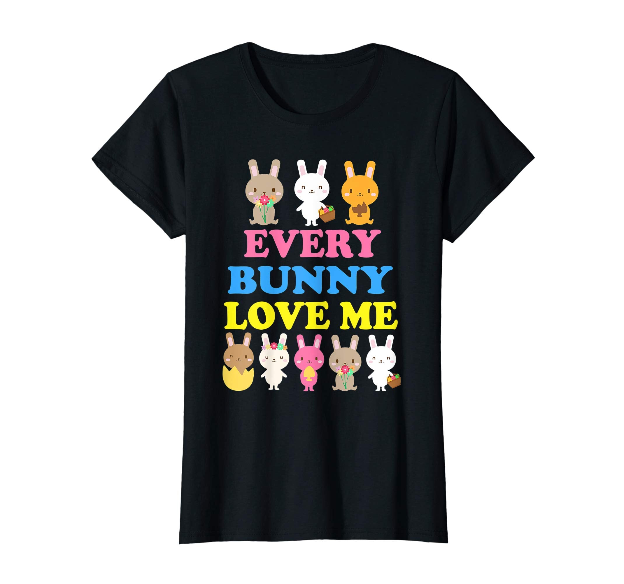 Bunnies Playing Easter Eggs Flower Every Bunny Love Me Shirt