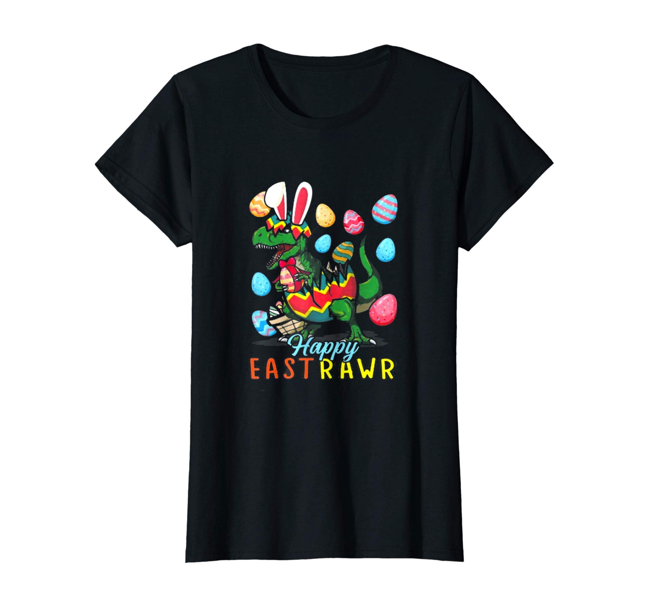 Dinosaur Easter Tshirt Happy Eastrawr T Rex Bunny Egg Shirt