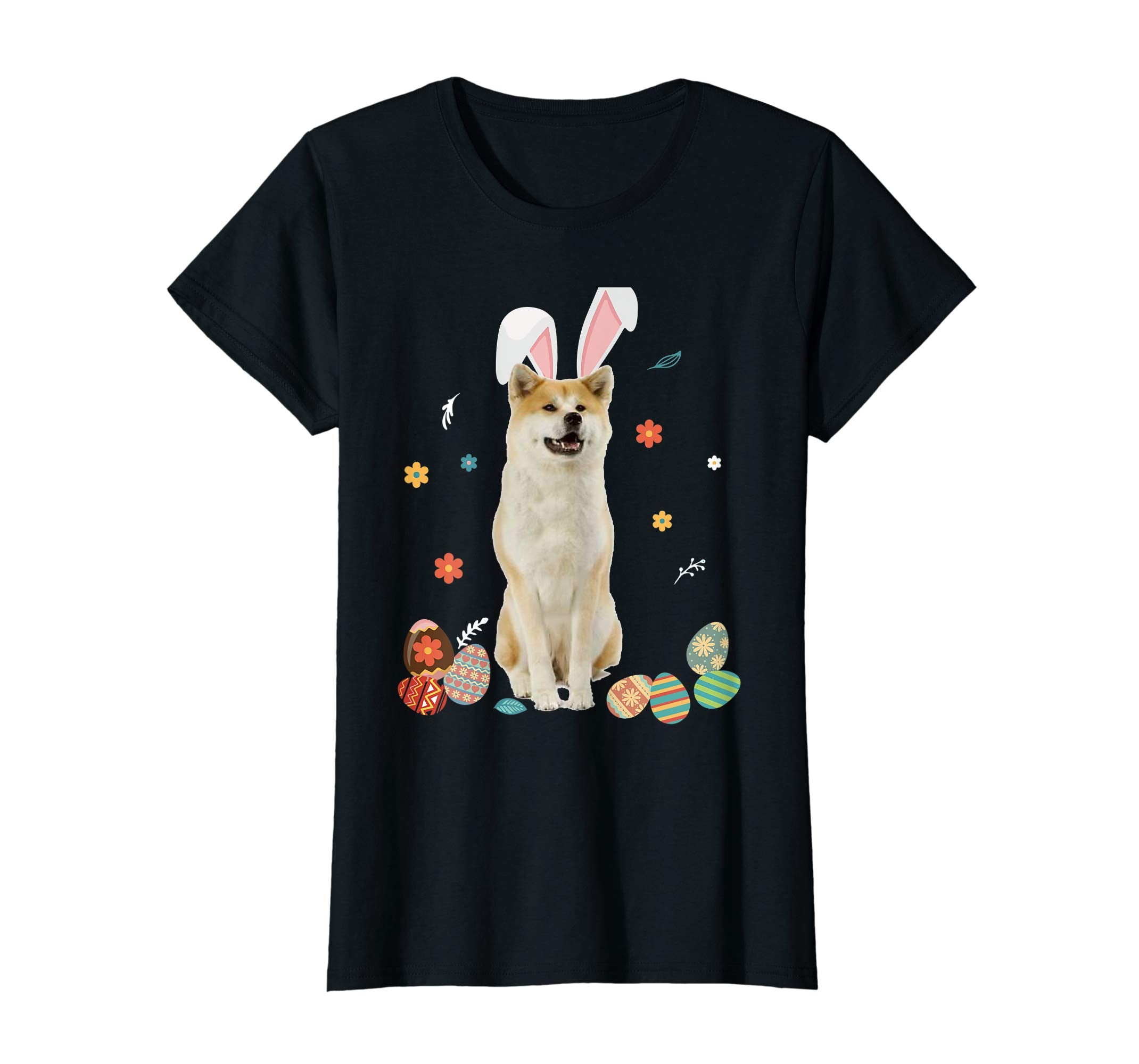 Akita Inu Bunny Rabbit Happy Easter Day T-Shirt