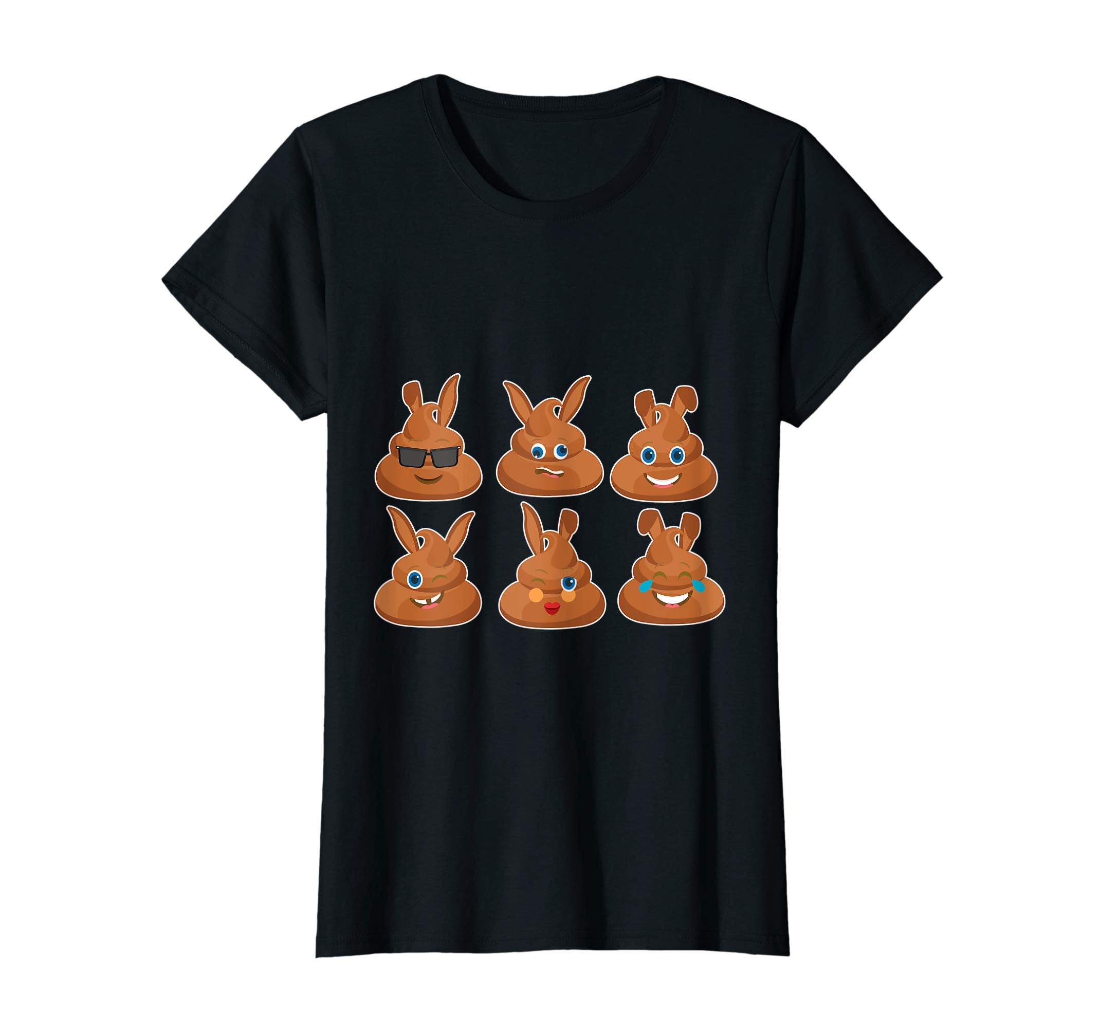 Cool Six Bunny Poops Emotion Faces Happy Easter Day Shirt