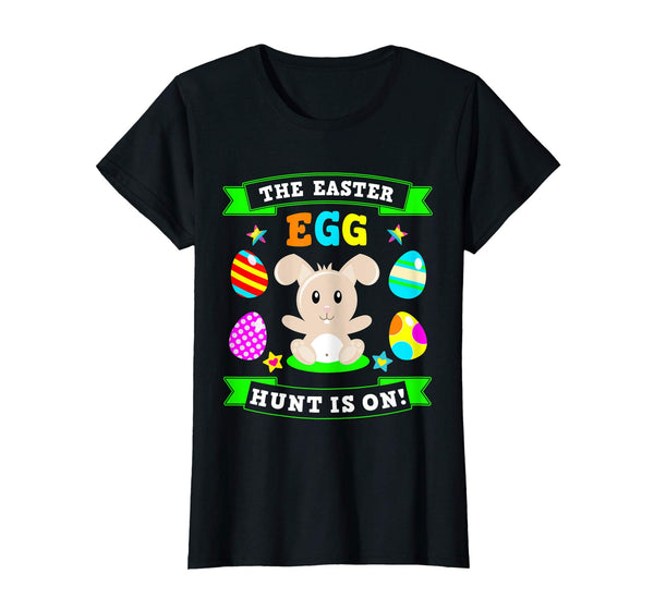 The Easter Egg Hunt Is On Bunny Tshirt Boys &amp; Girls